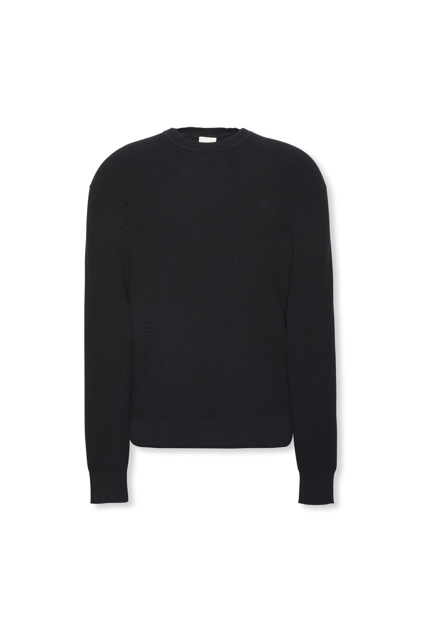 LS TEXTURE COTTON CREW NECK BLACK 4