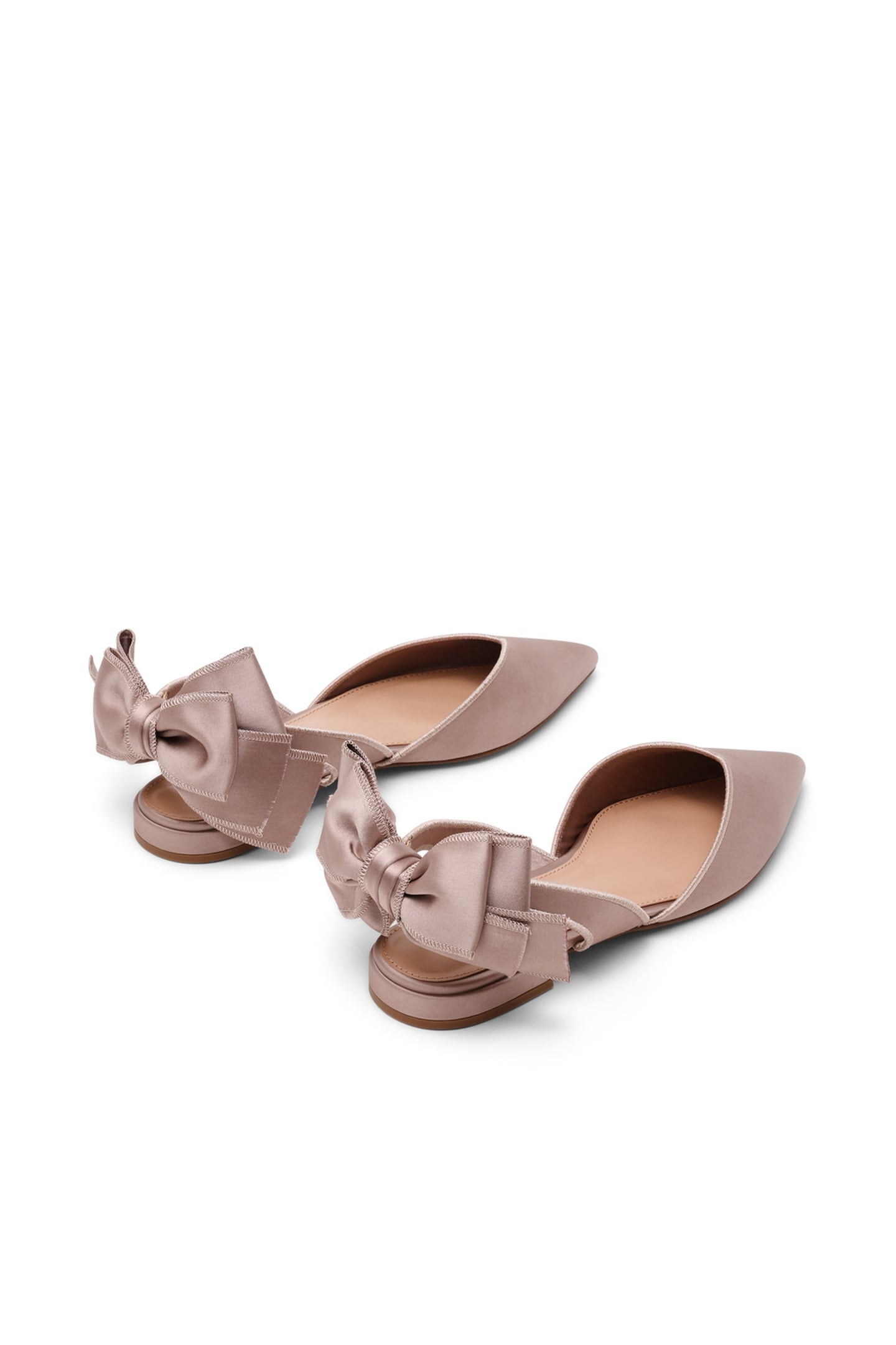 SYNTHIA FLAT SHOES TAUPE SATIN 3