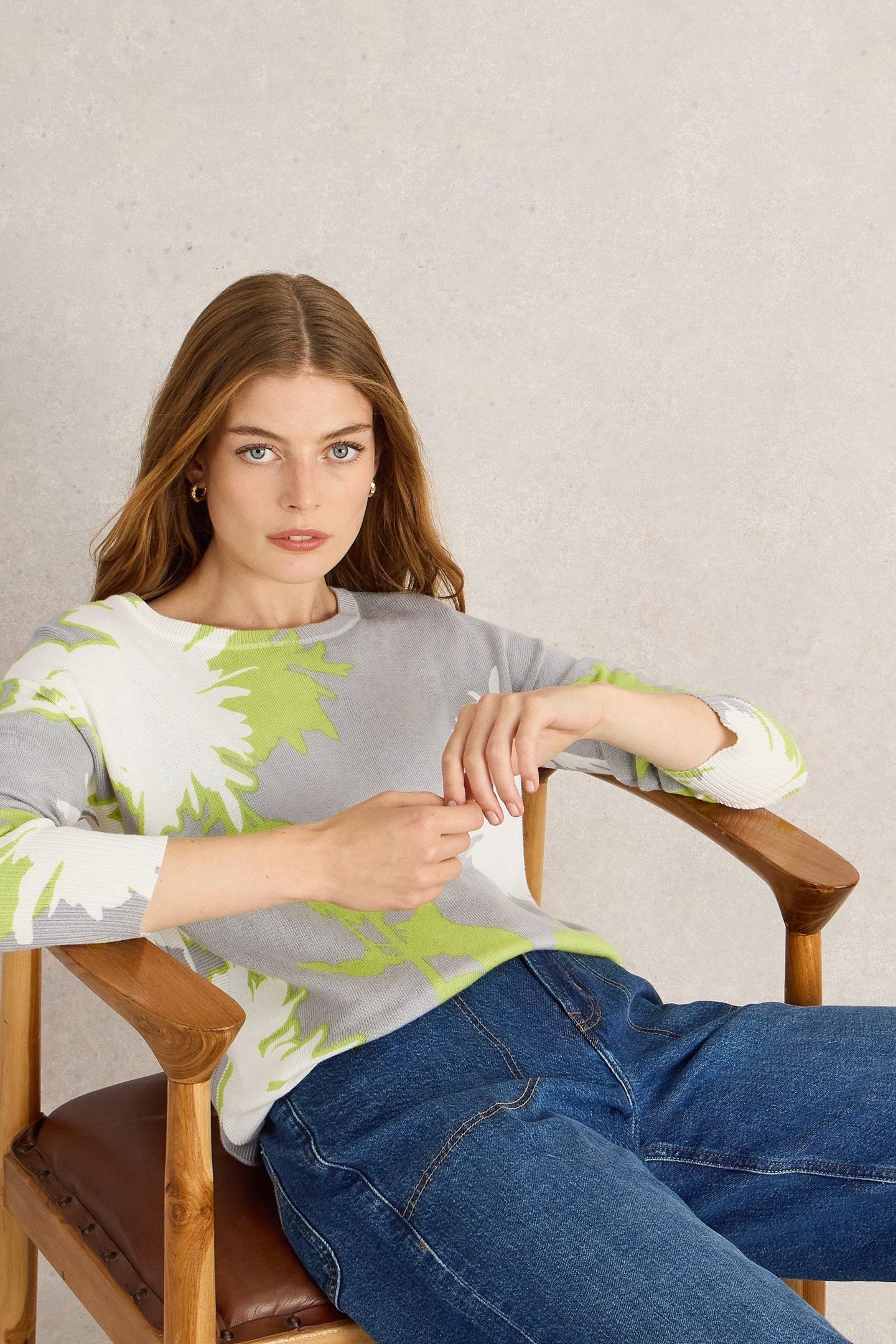 OLIVE FLORAL JUMPER GREY PRINT 7
