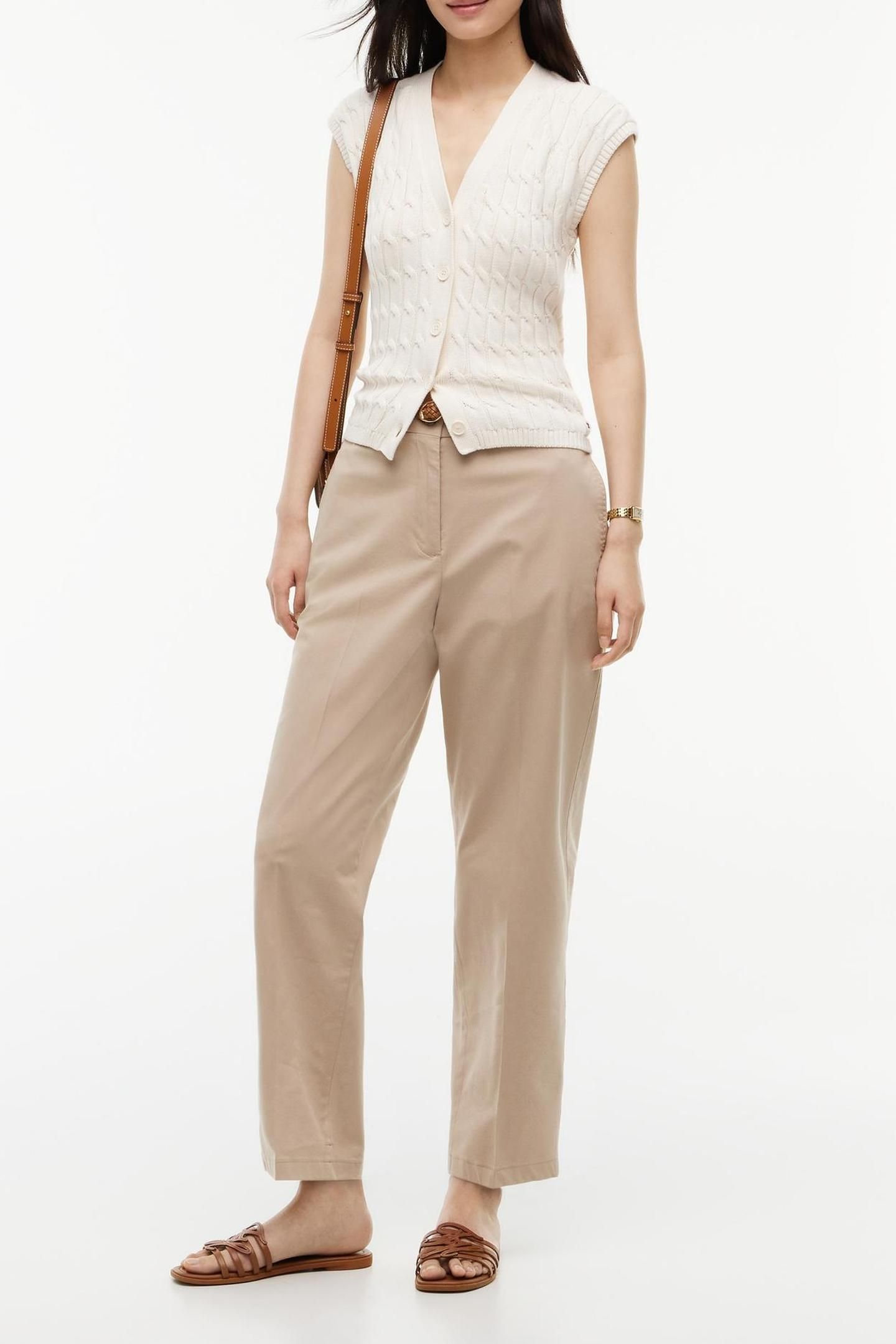 MID CABLE VEST CARDIGAN IVORY PETAL 3