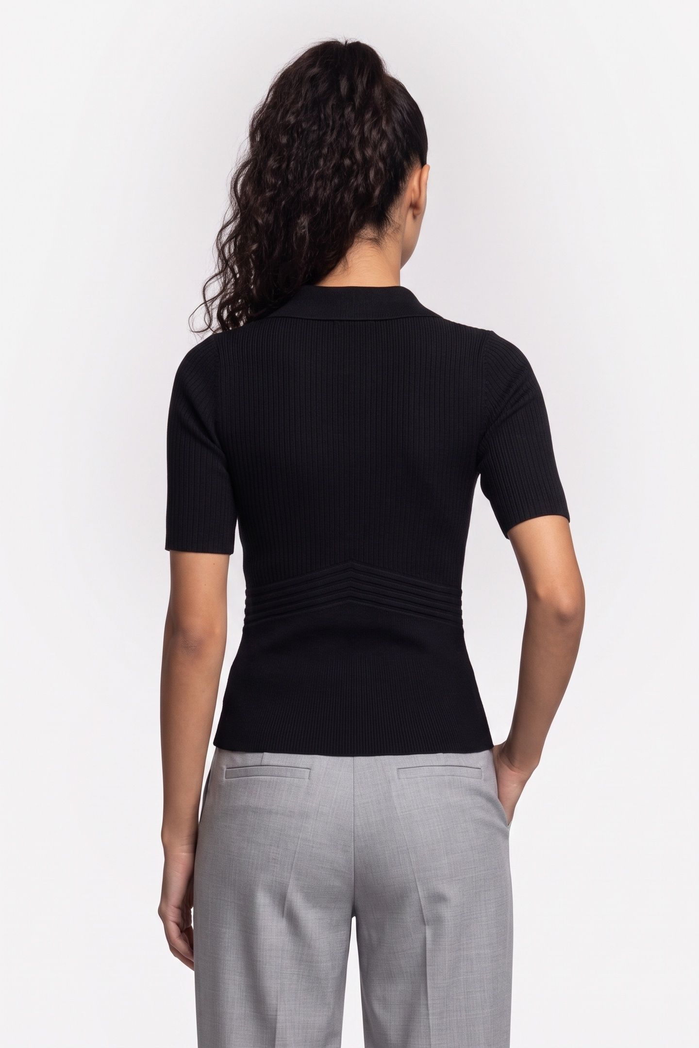 GUESS ECO FLORA CUT-OUT POLO S JET BLACK A996 2