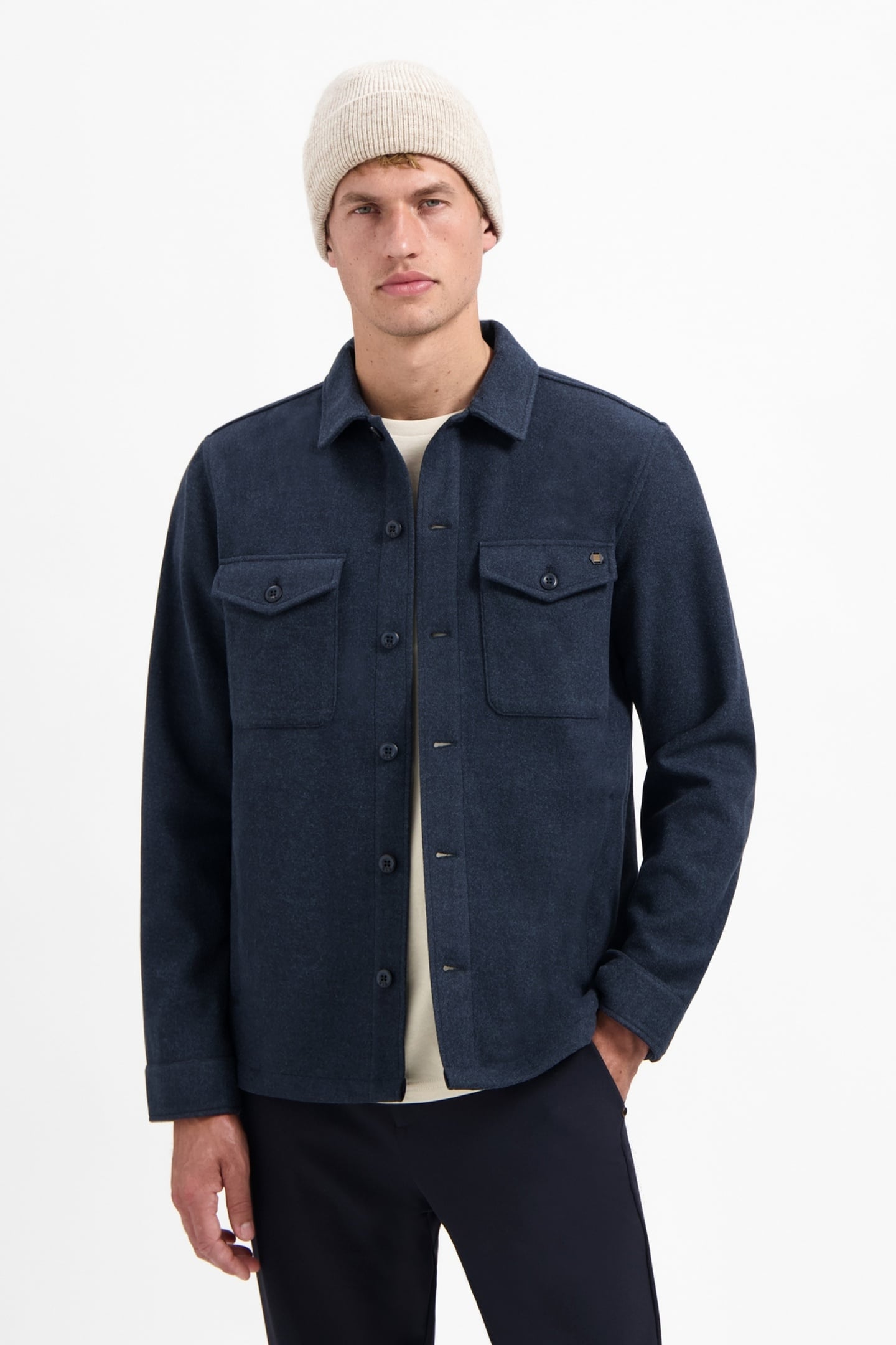 OVERSHIRT BUTTON CLOSURE MELANGE NIGHT 1