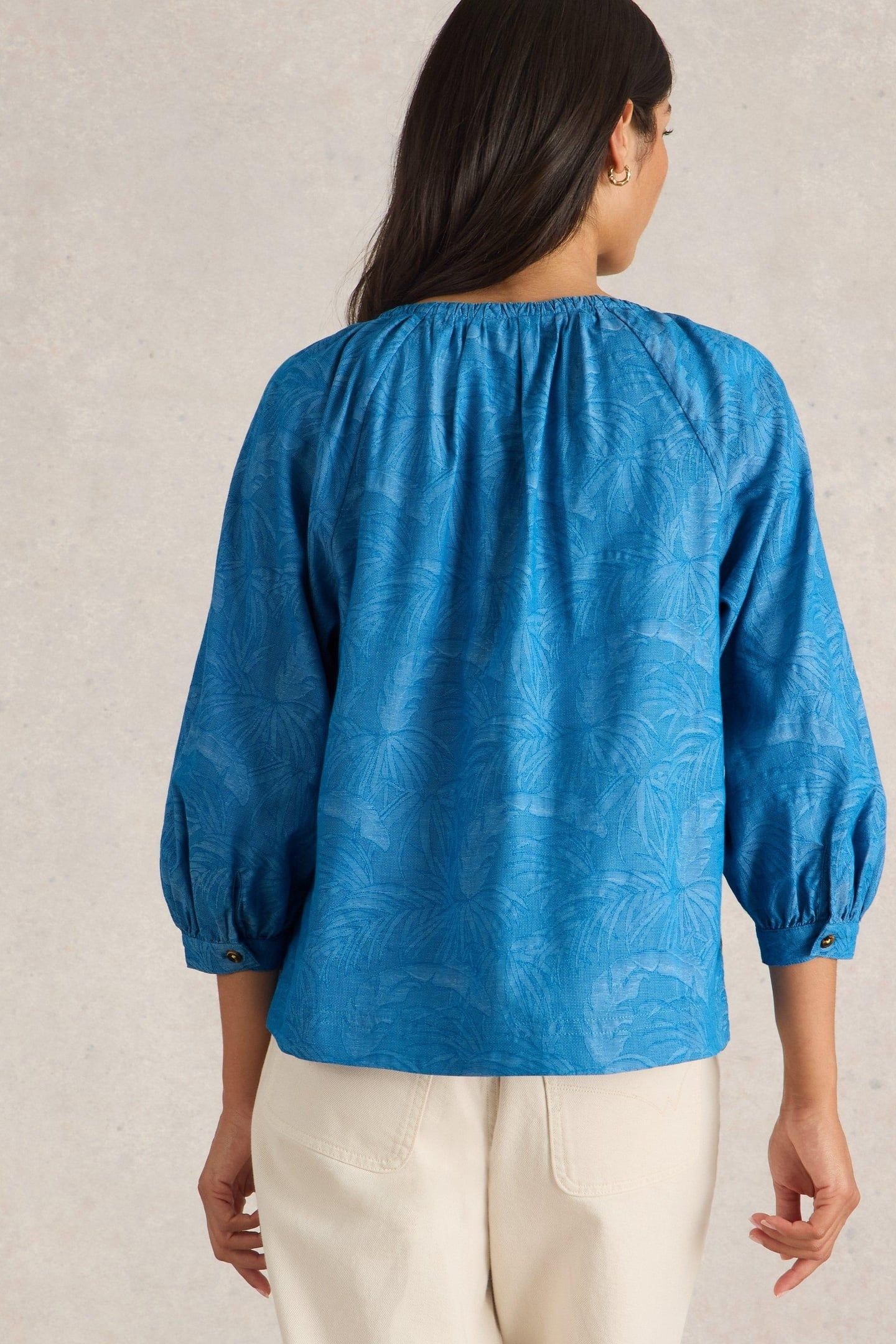 MARLEY JACQUARD TOP CHAMBRAY BLUE 2