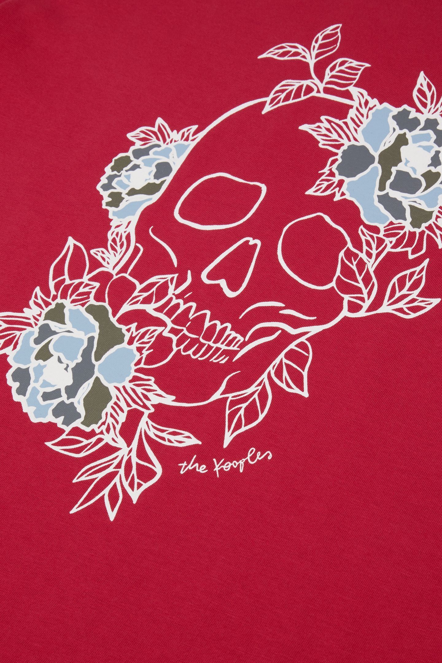SHORT-SLEEVED T-SHIRT WITH SKULL FLOWERS PRINT CHERRY 5