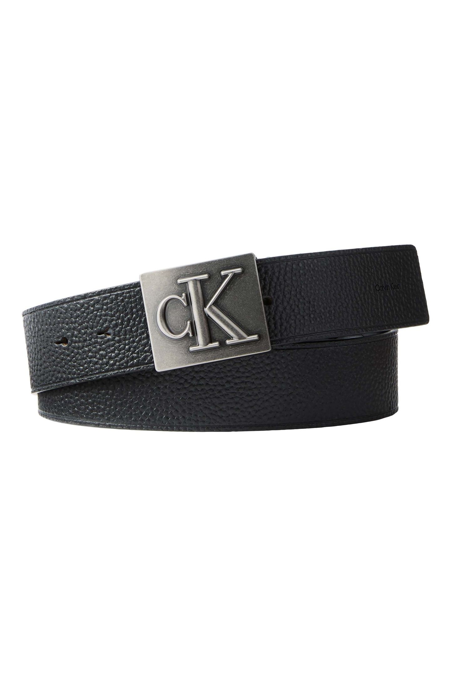 SEASONAL MONOGRAM PLAQUE 40MM BELT BLACK/ANTIQUE SILVER 1