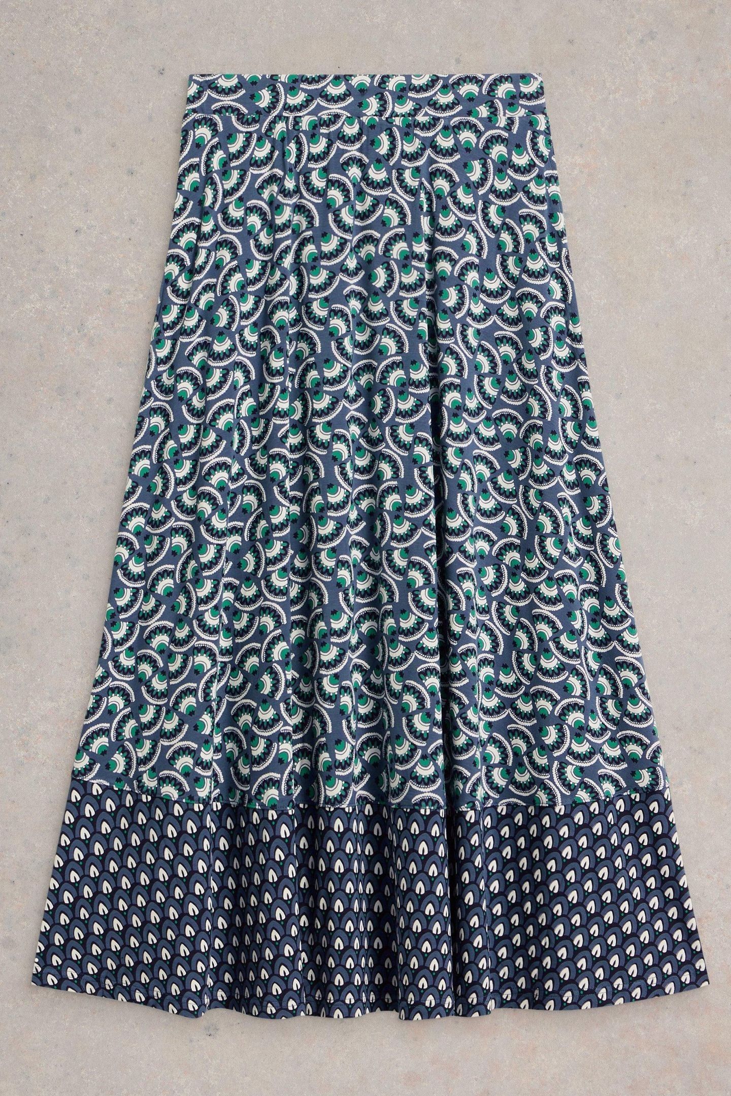 JADA JERSEY MAXI SKIRT NAVY MULTI 3