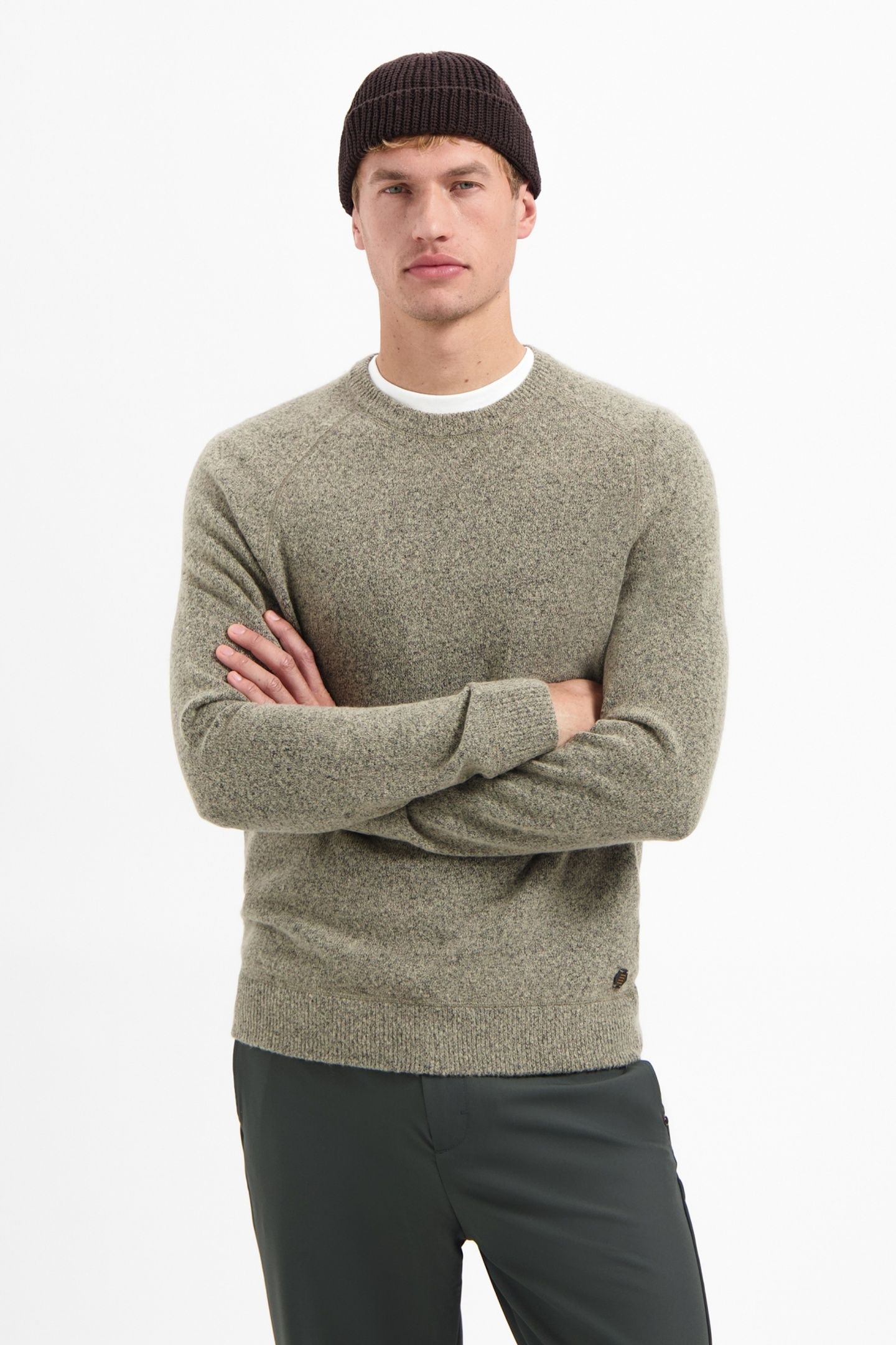 PULLOVER CREWNECK SOFT WOOL BLEND SAND 3