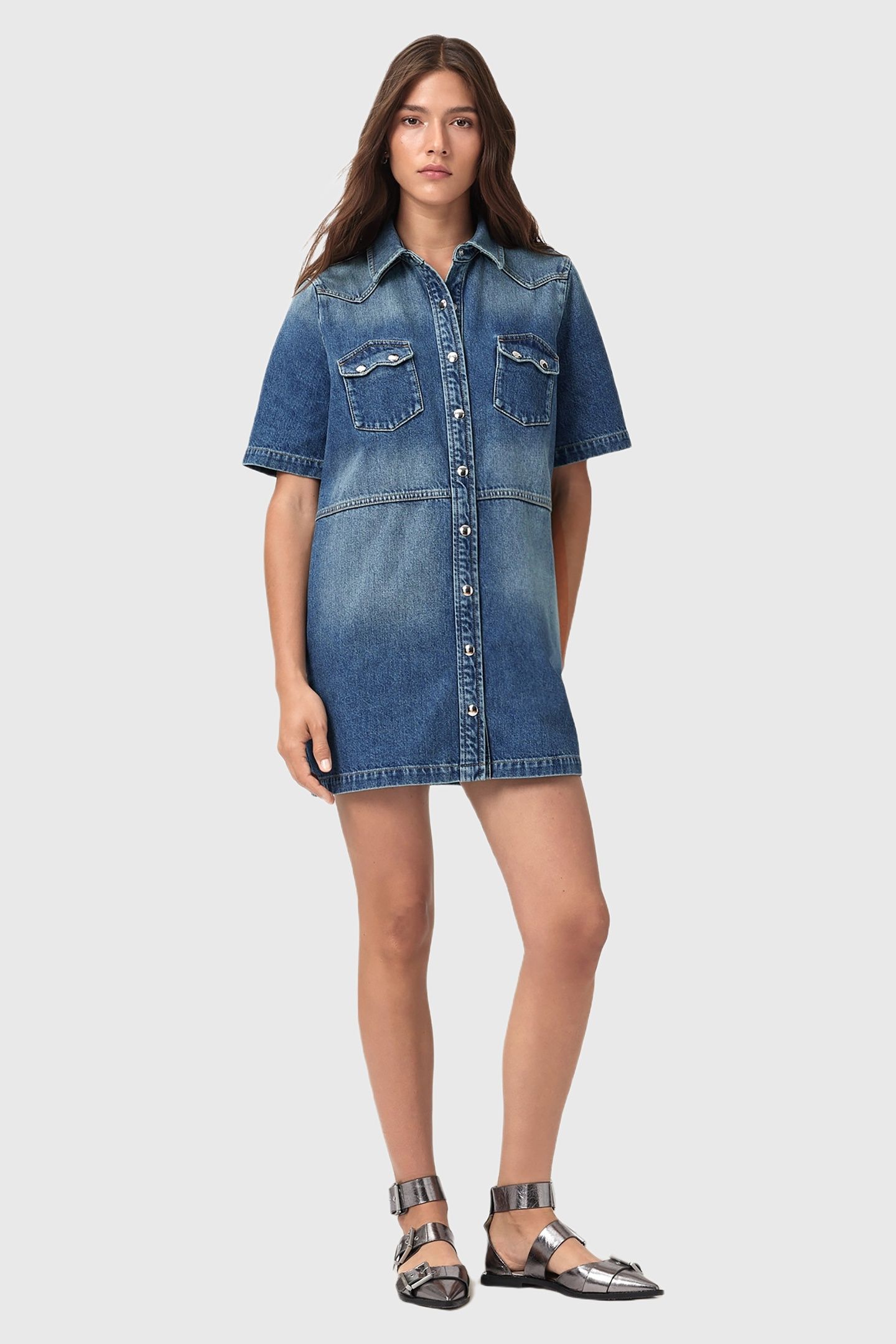 ROCK DENIM DRESS MID INDIGO 2