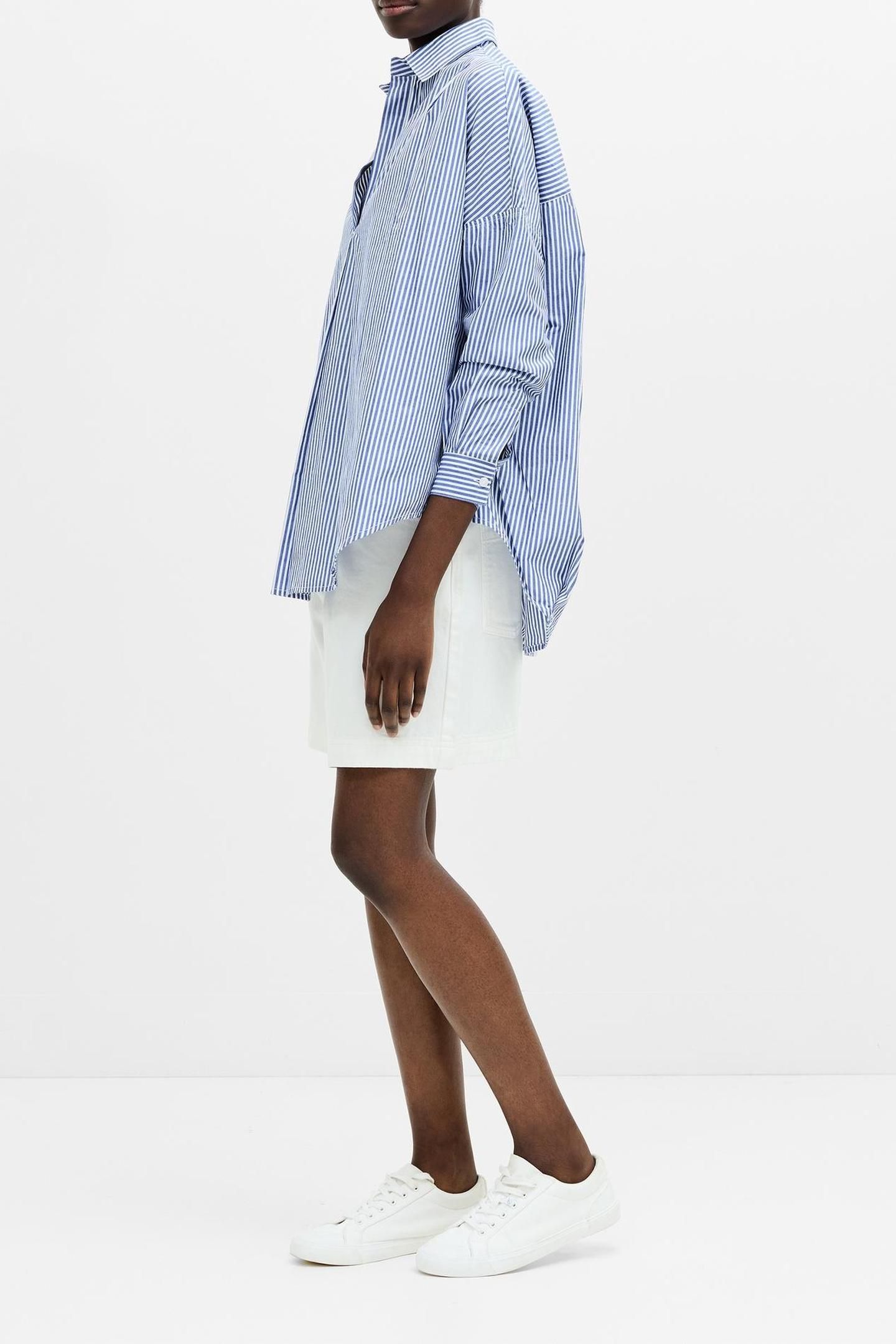 STRIPE POPLIN L/S POPOVER BLUE/WHITE 4