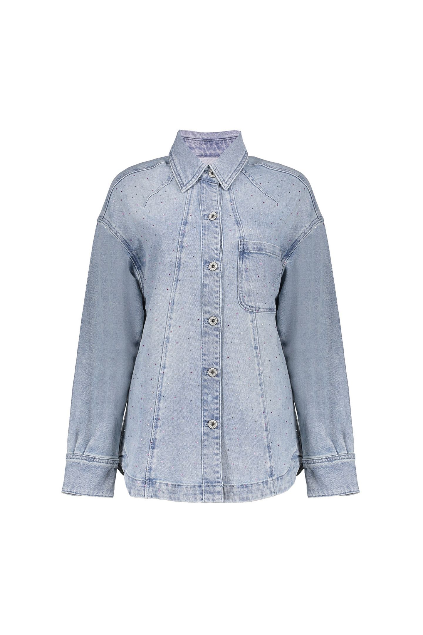 JEANS OVERSHIRT STONES BLEACHED DENIM STONES 1