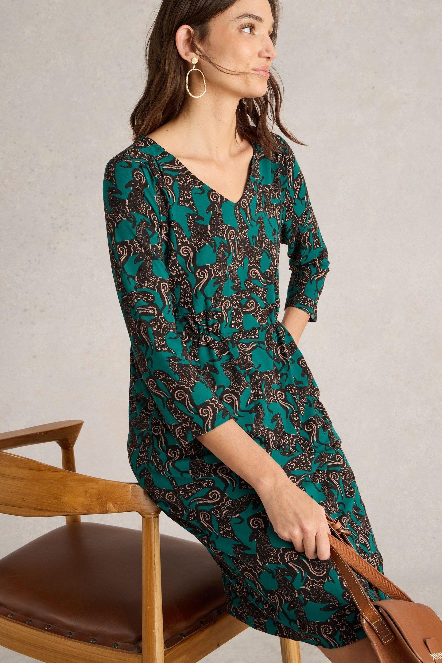TALLIE JERSEY DRESS BLACK MULTI 7