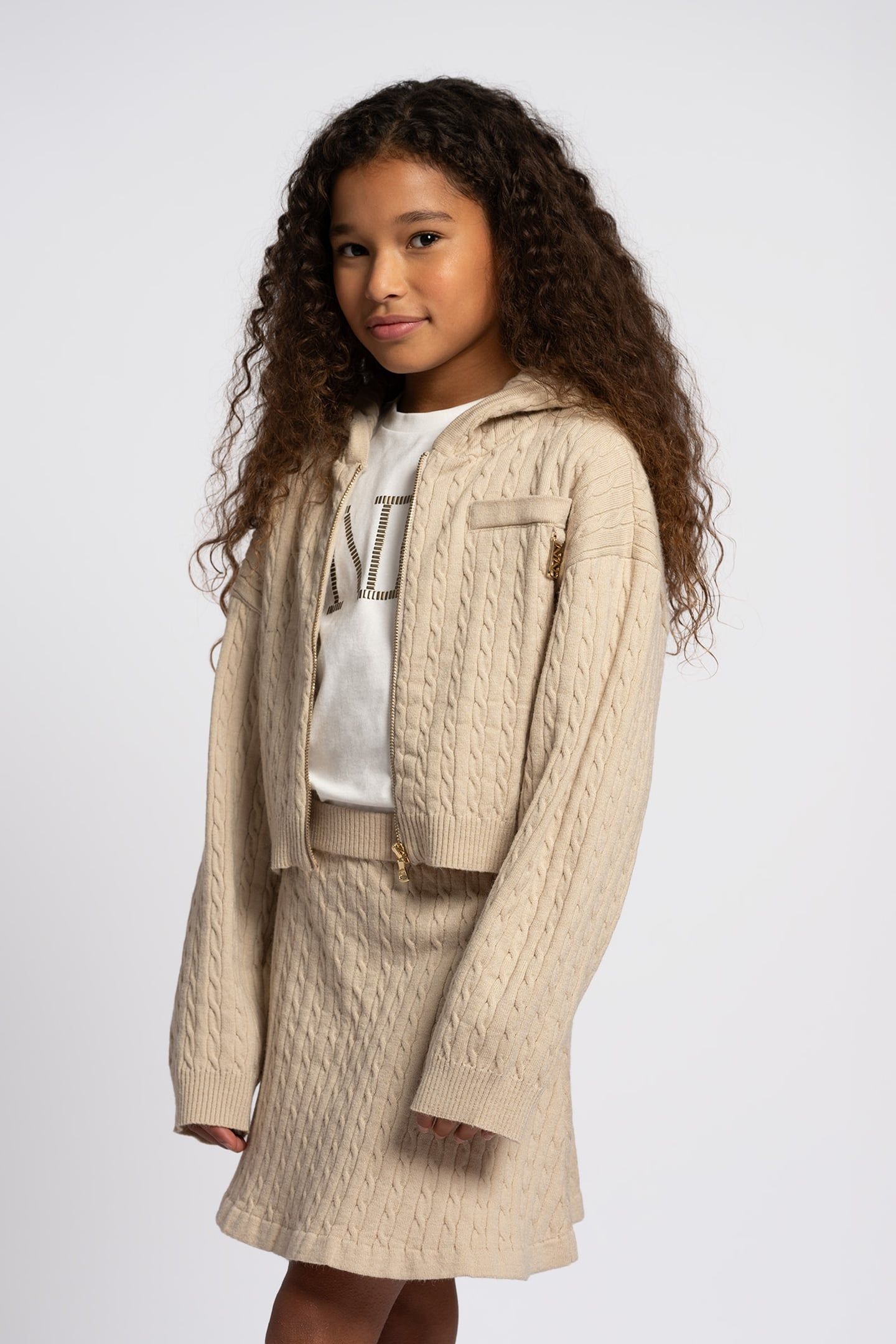 XIA CABLE SKIRT OAK SAND 1