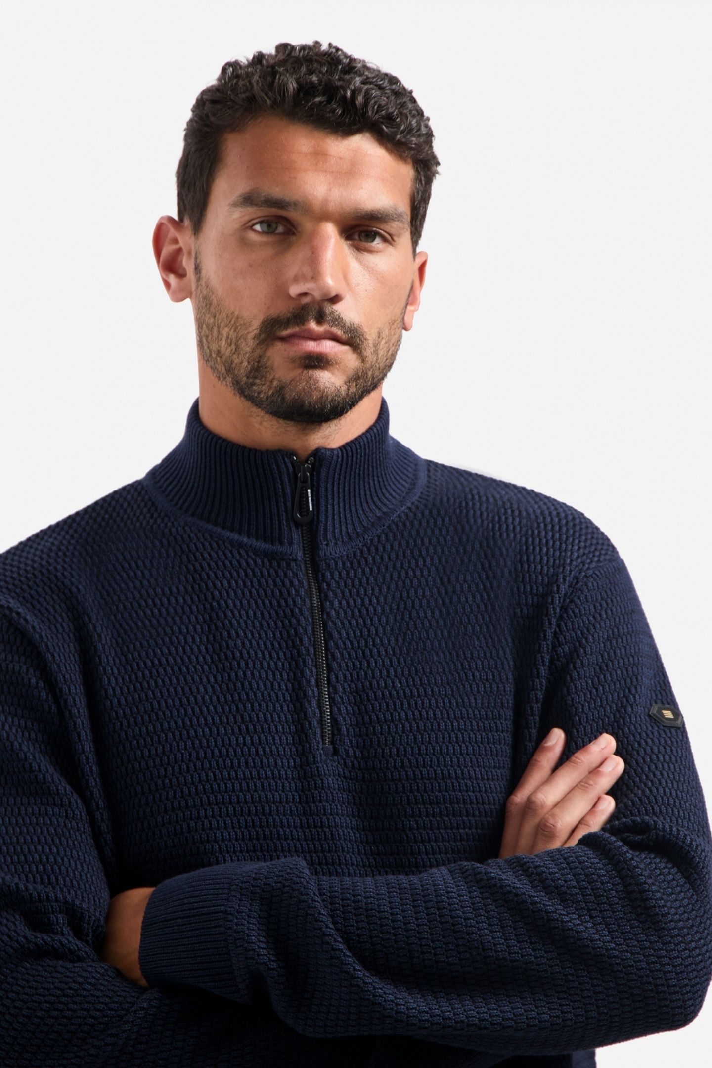 PULLOVER HALF ZIPPER 2 COLOURED MELANGE NIGHT 2