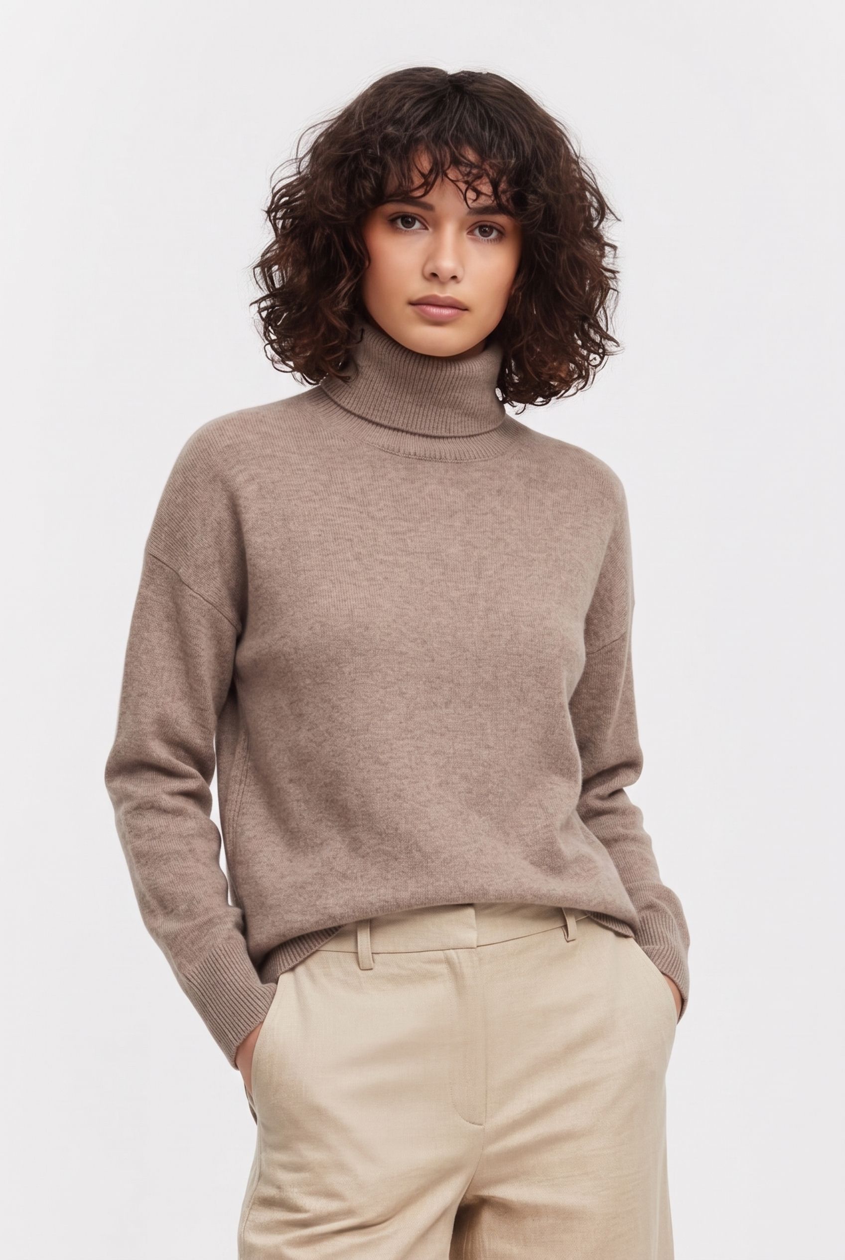 GALA ROLL NECK OAT BROWN 1