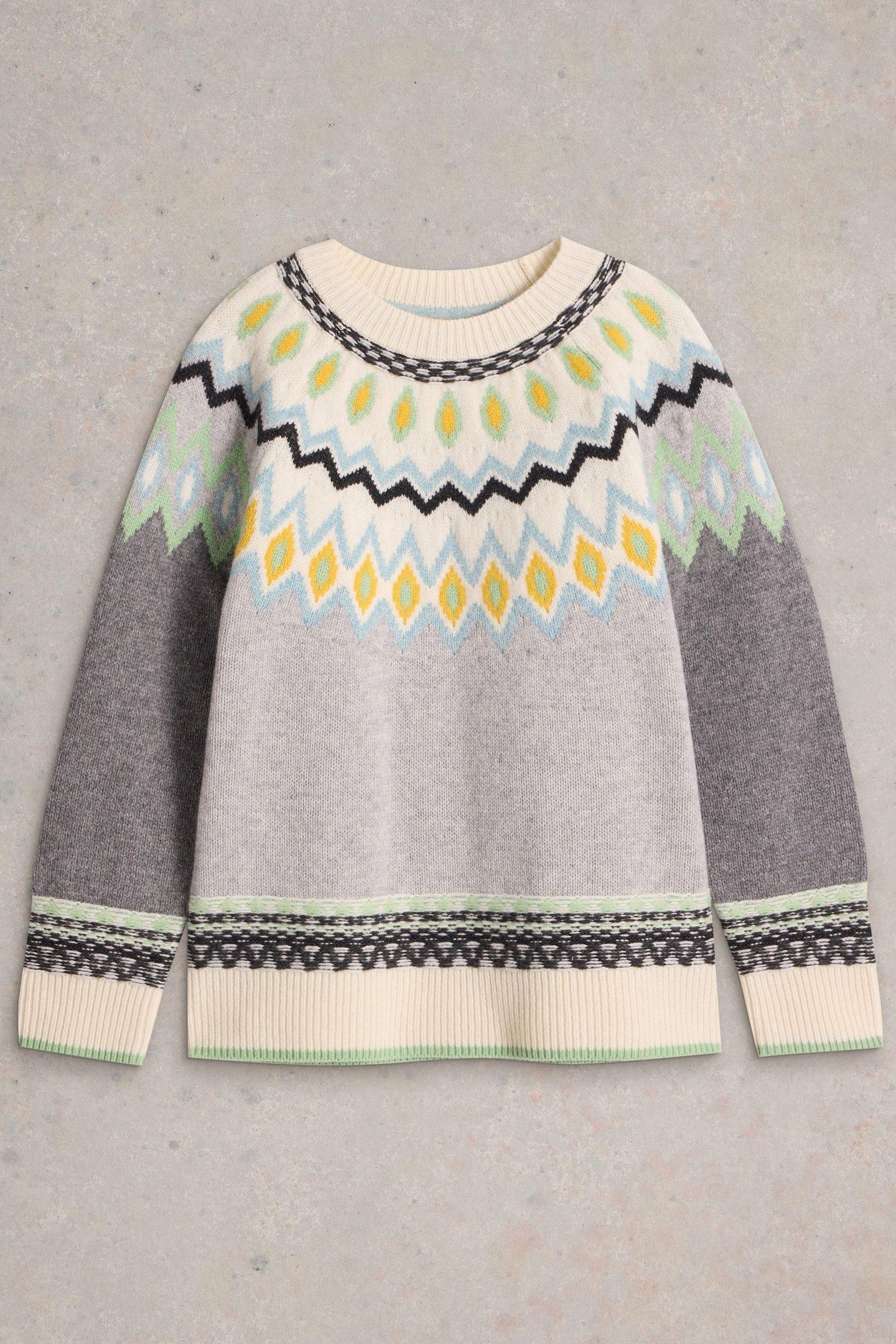 SUNSET FAIRISLE JUMPER GREY MULTI 3