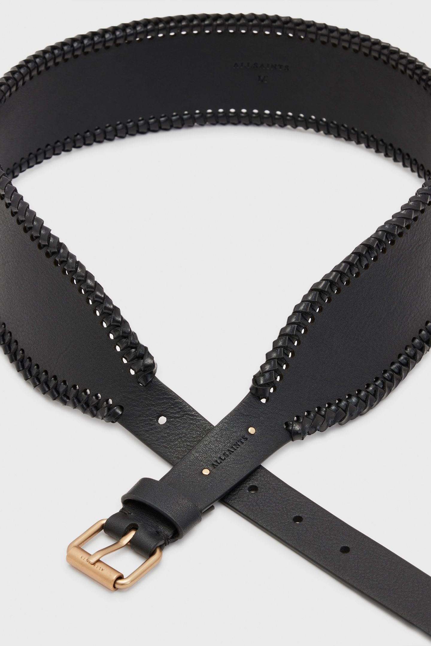 ALBA WOVEN WIDE BELT BLACK/WARM BRASS 3