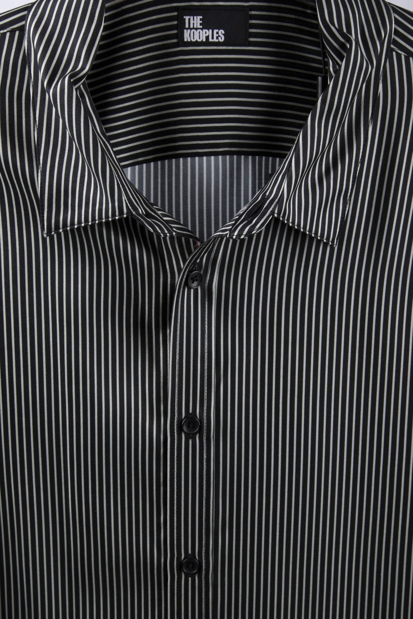LONG-SLEEVED SHIRT WITH MICRO-STRIPES BLACK WHITE 4