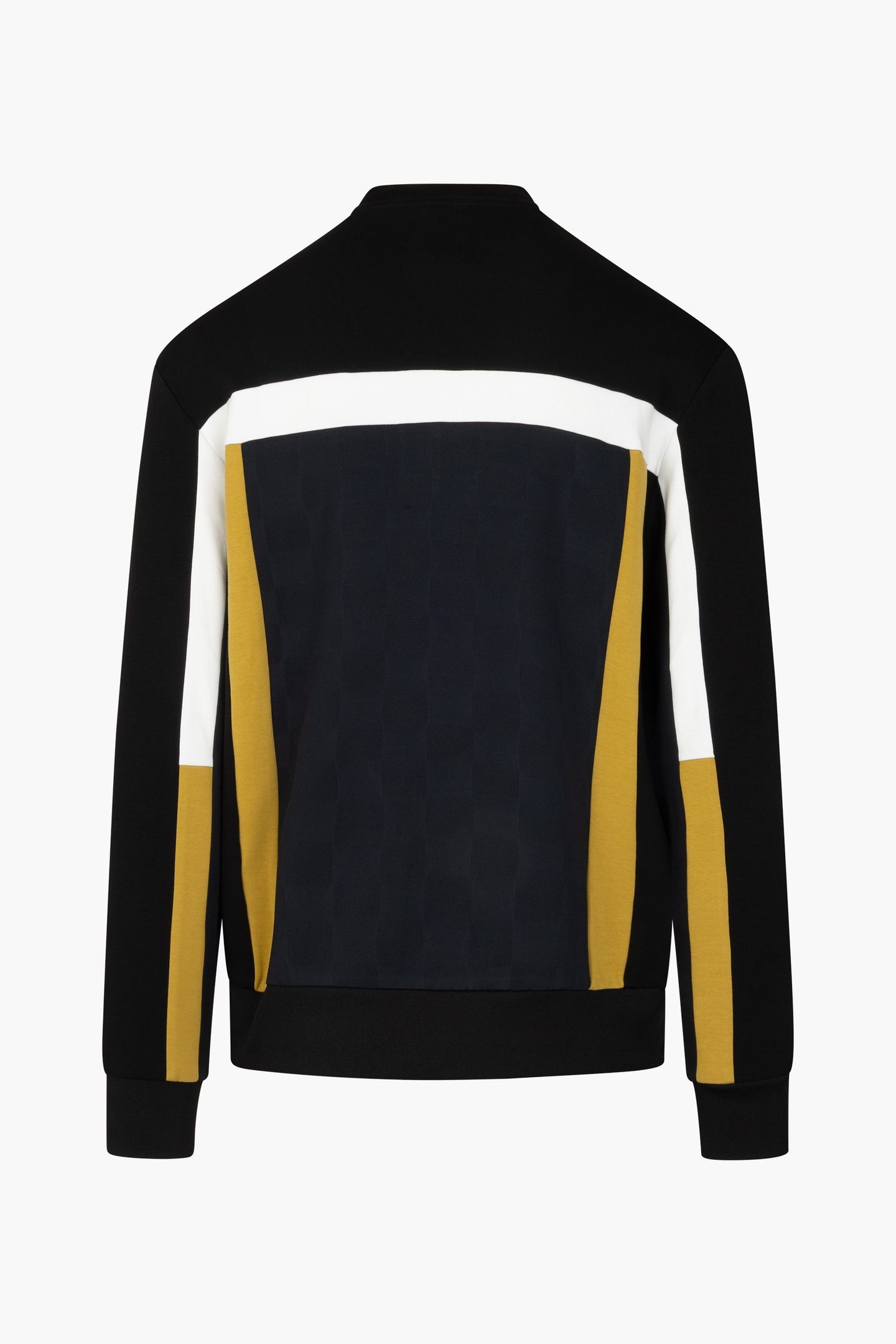 CHECK HALF ZIP BLACK/GOLD 2
