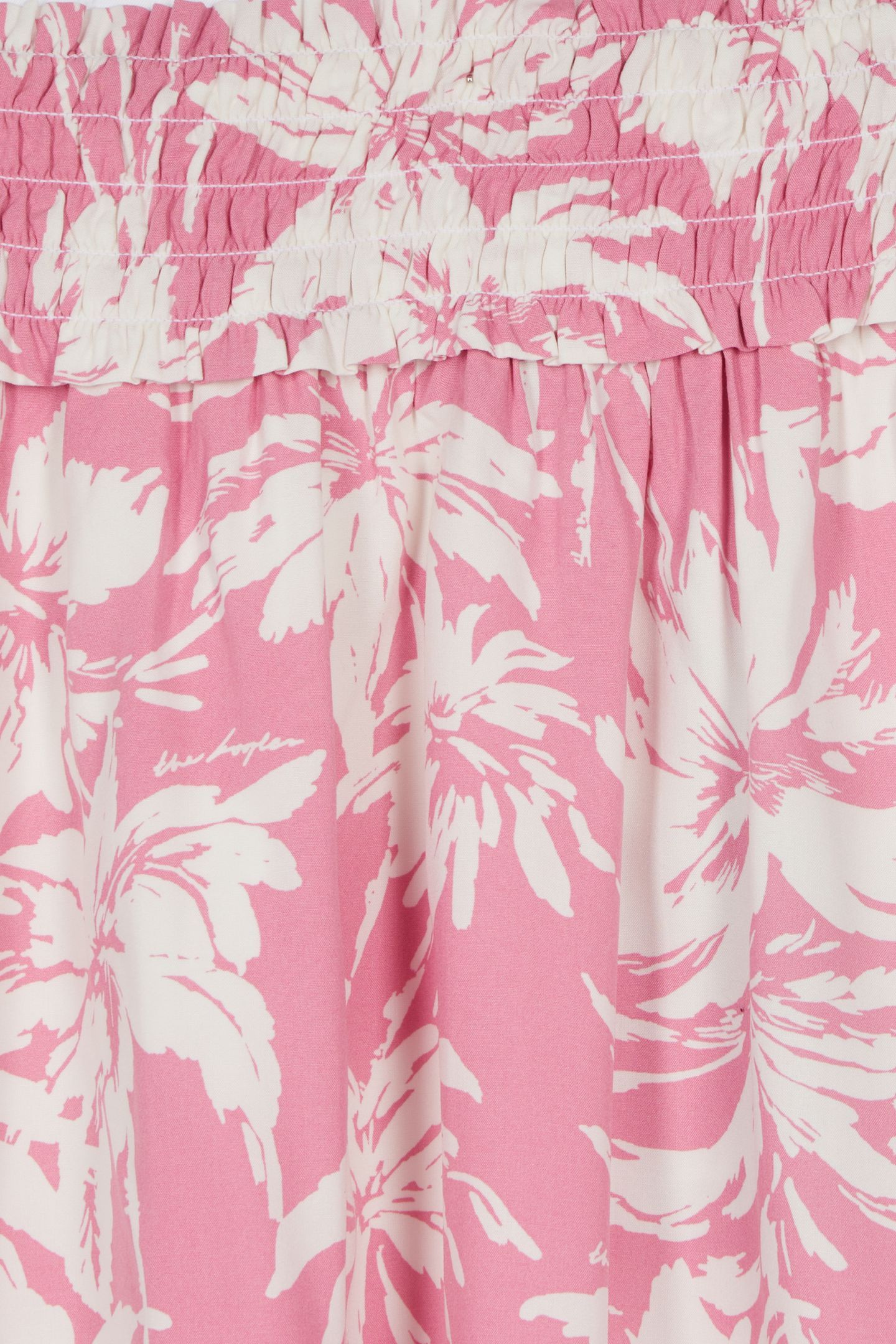 SHORT SKIRT WITH SMOCKED DETAILS PINK-WHITE 7