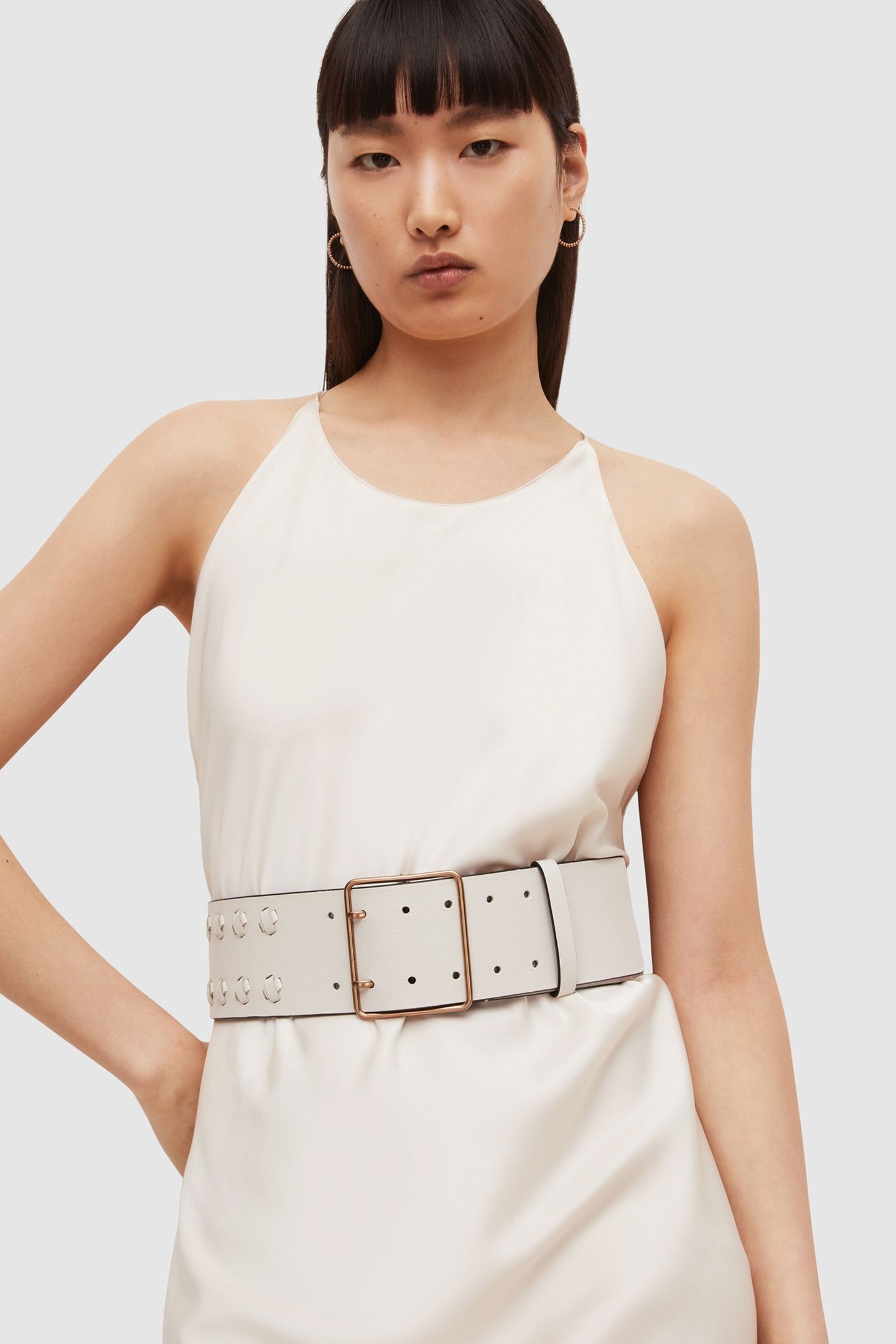 JULIA KNOT WIDE BELT SHELL WHITE 1