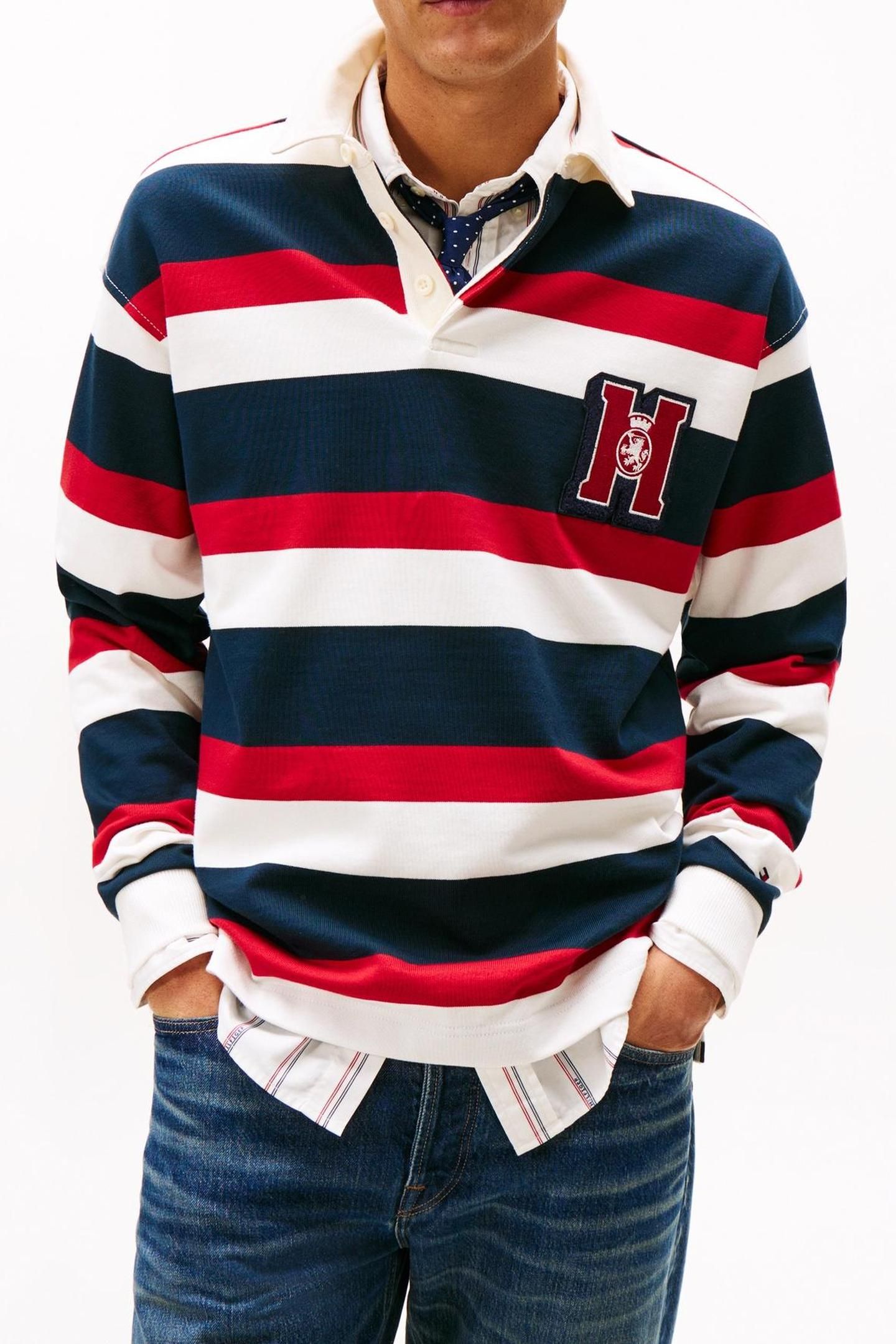 CREST STRIPED RUGBY ECRU/MULTI 1