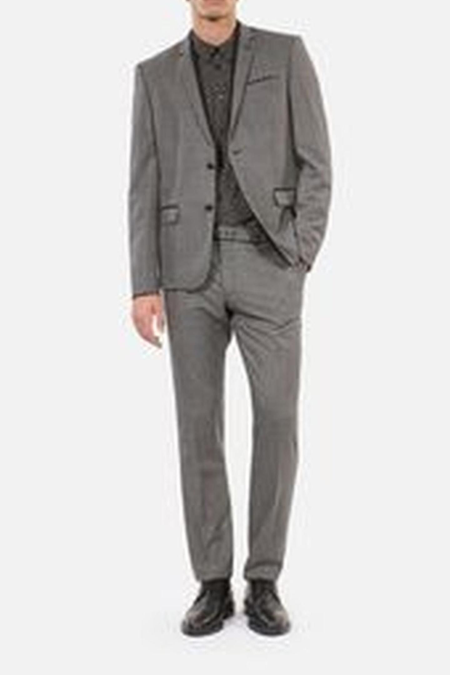 CLASSIC DOUBLE-SLIT SUIT JACKET + SKULL RIVET BLACK GREY 4