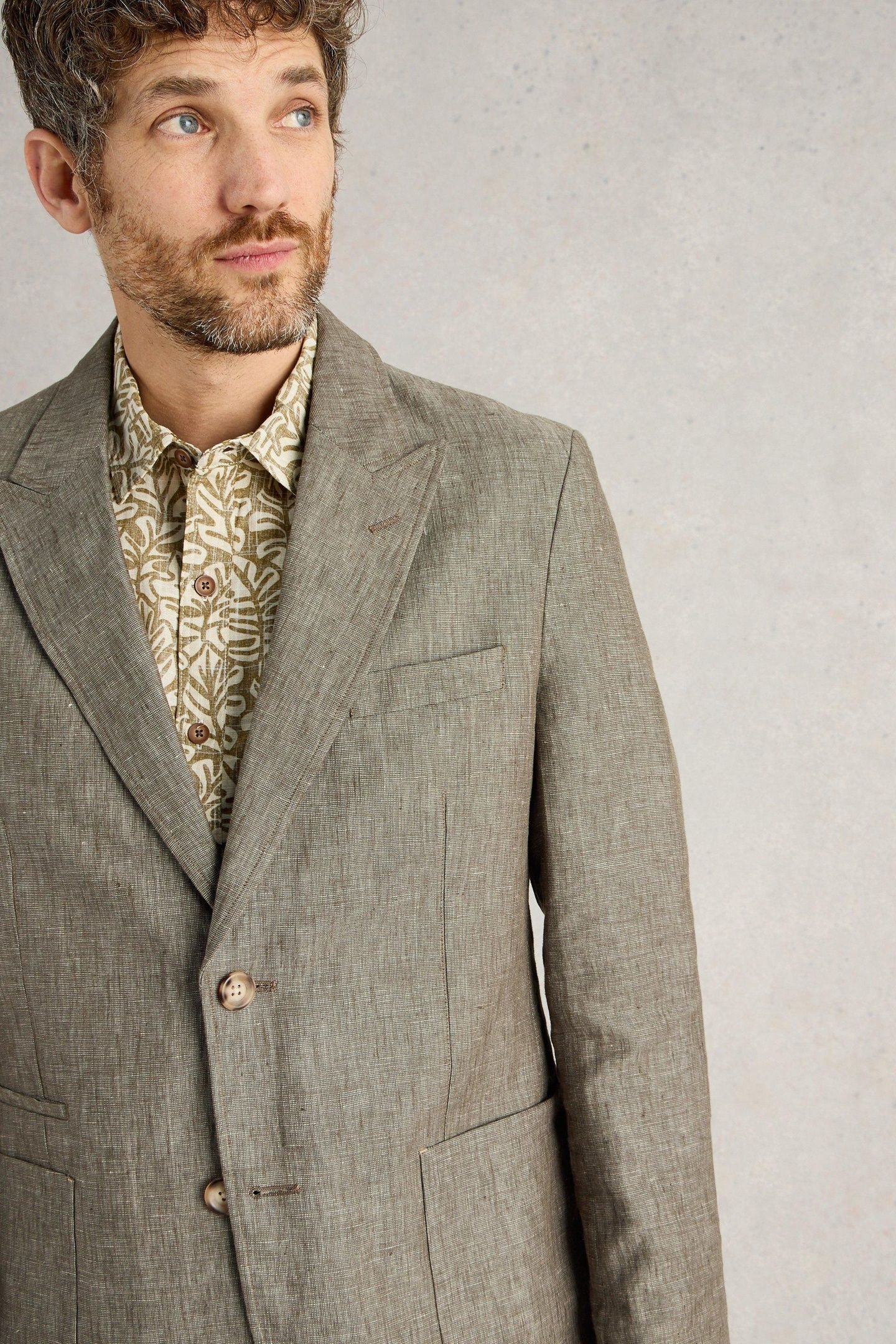 PEAK LEPAL LINEN BLAZER KHAKI GREEN 5
