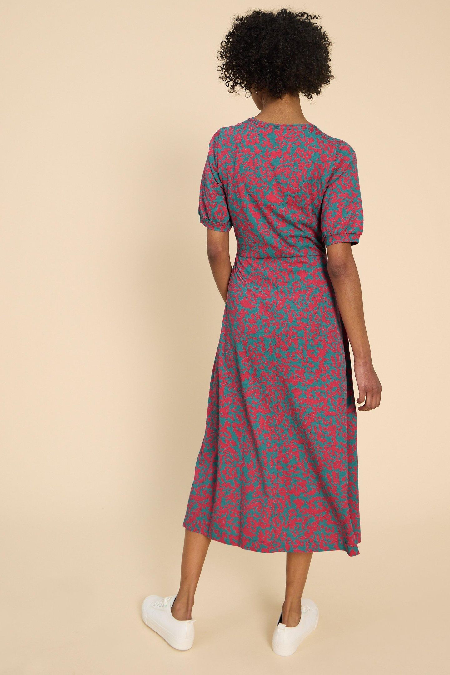 MEGAN JERSEY DRESS PINK PRINT 3