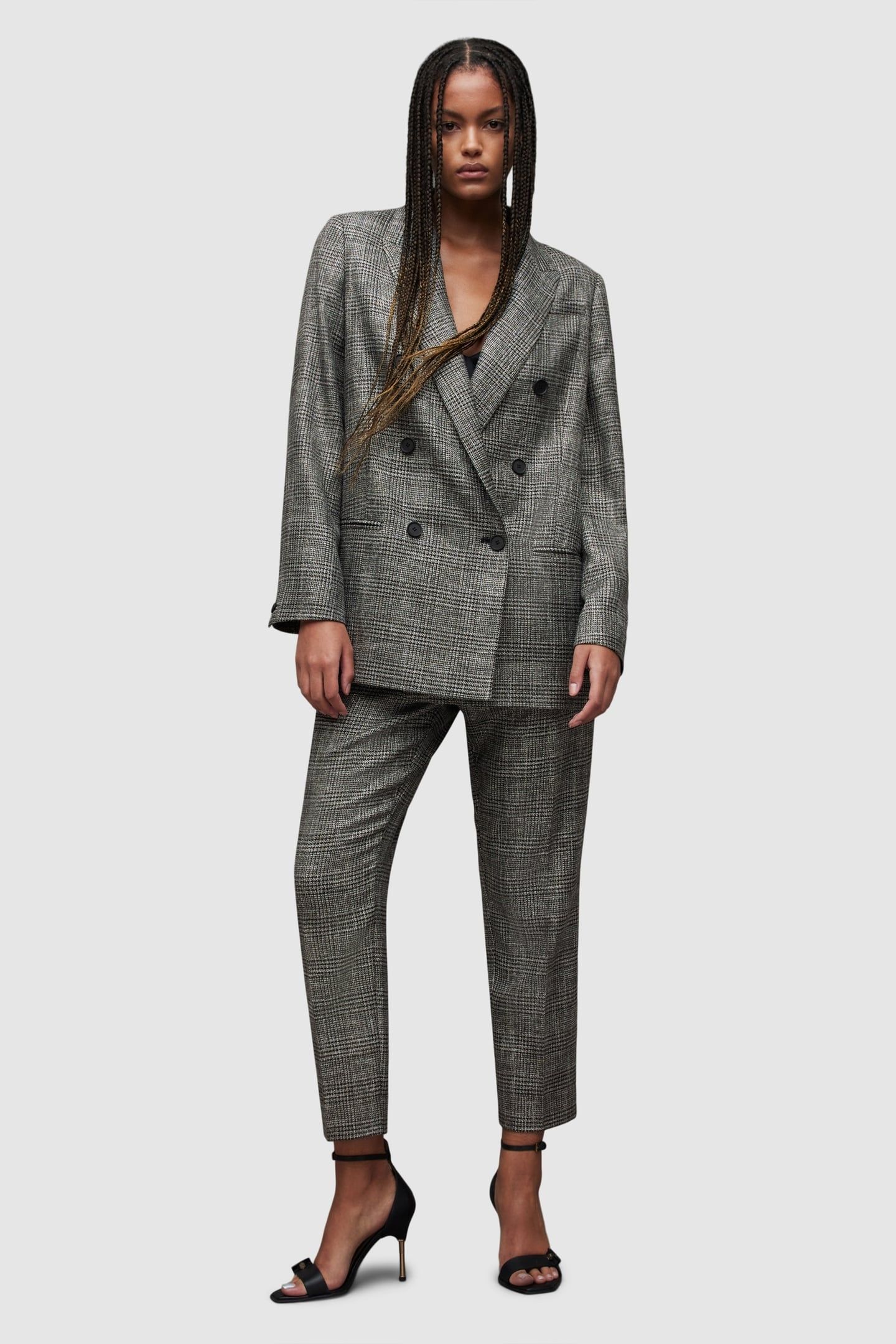 ASTRID SPARKLE BLAZER GREY CHECK 2