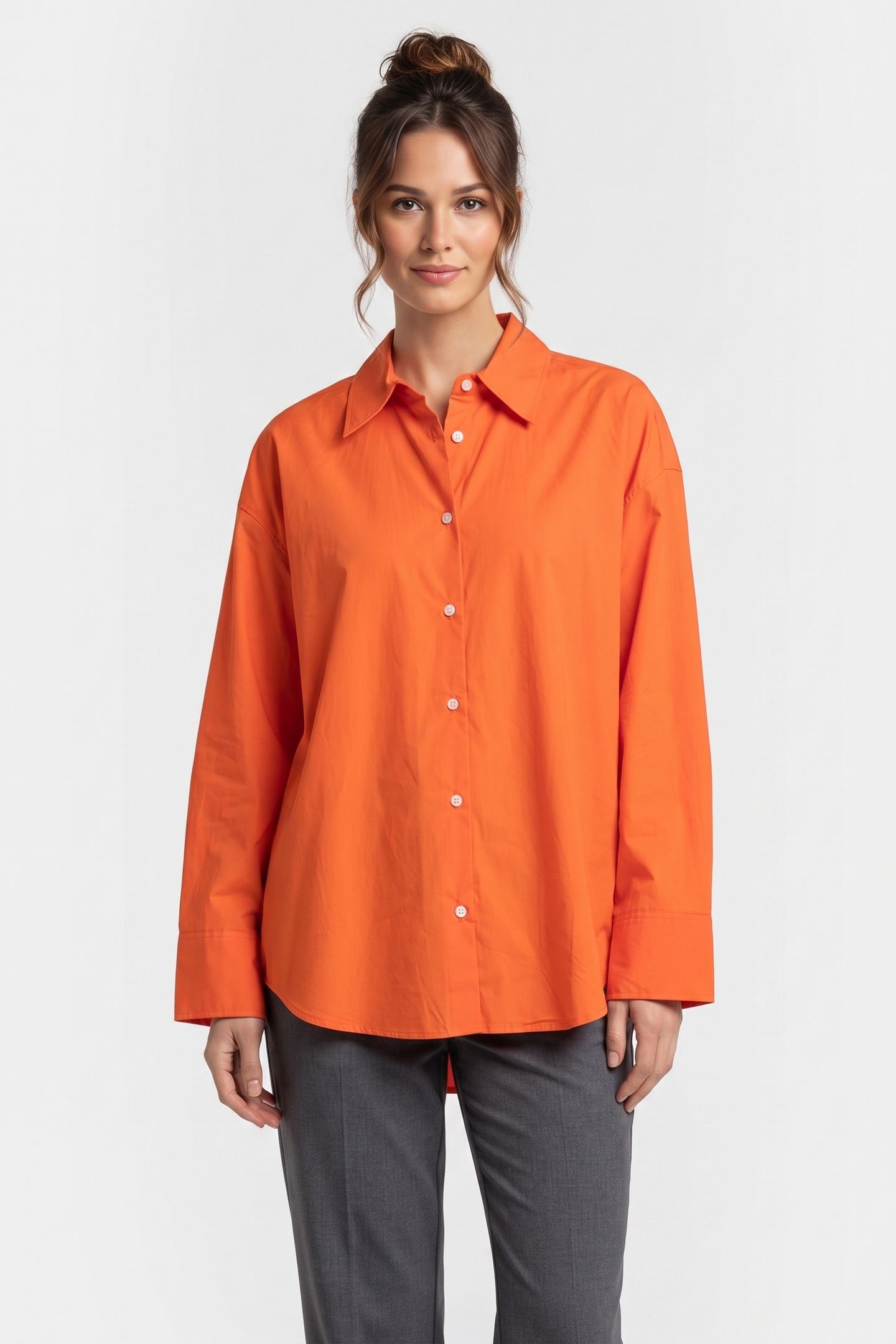 IMA POPLIN SHIRT ORANGE 1