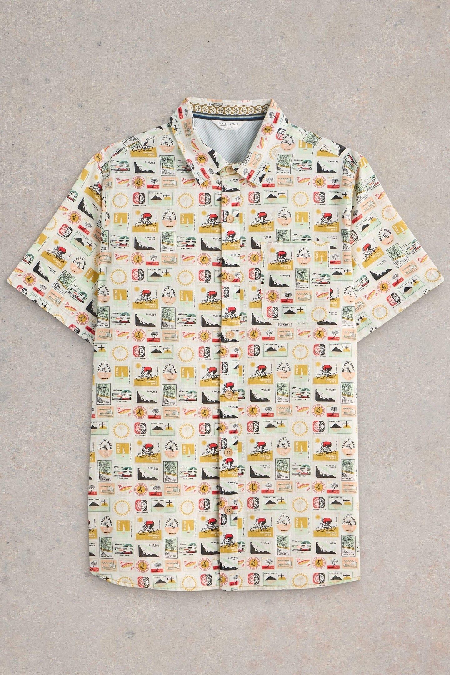FINSBURY TRAVEL PRINTED SHIRT NATURAL PRINT 4