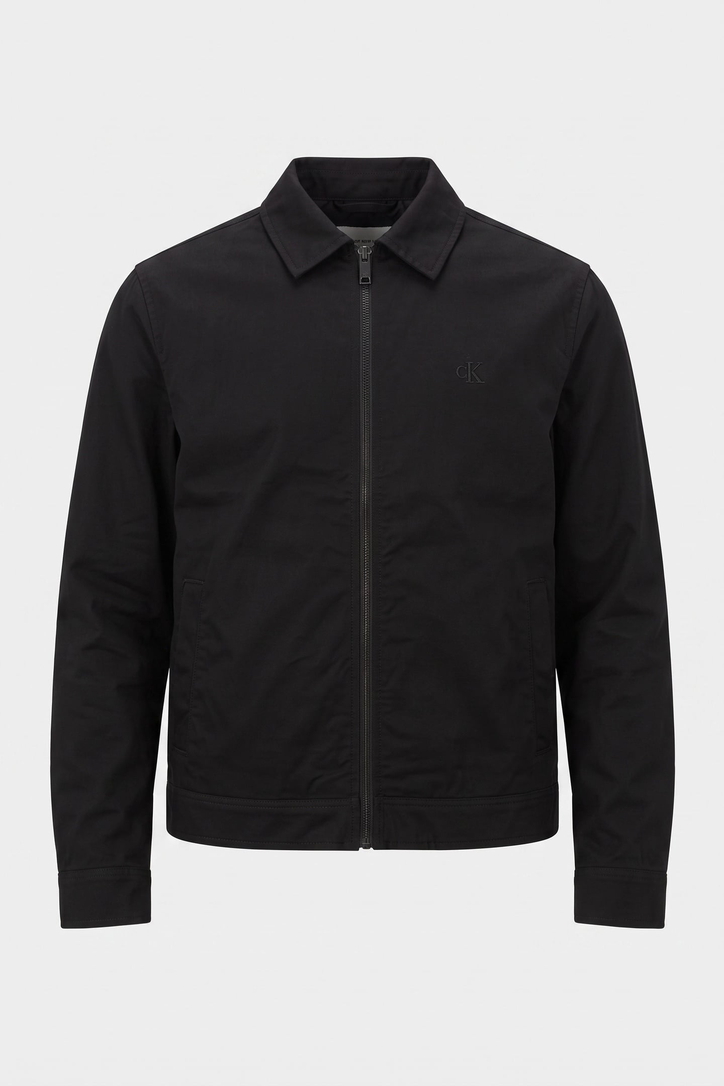 LONG SLEEVE PADDED COTTON ZIP JACKET BLACK 3