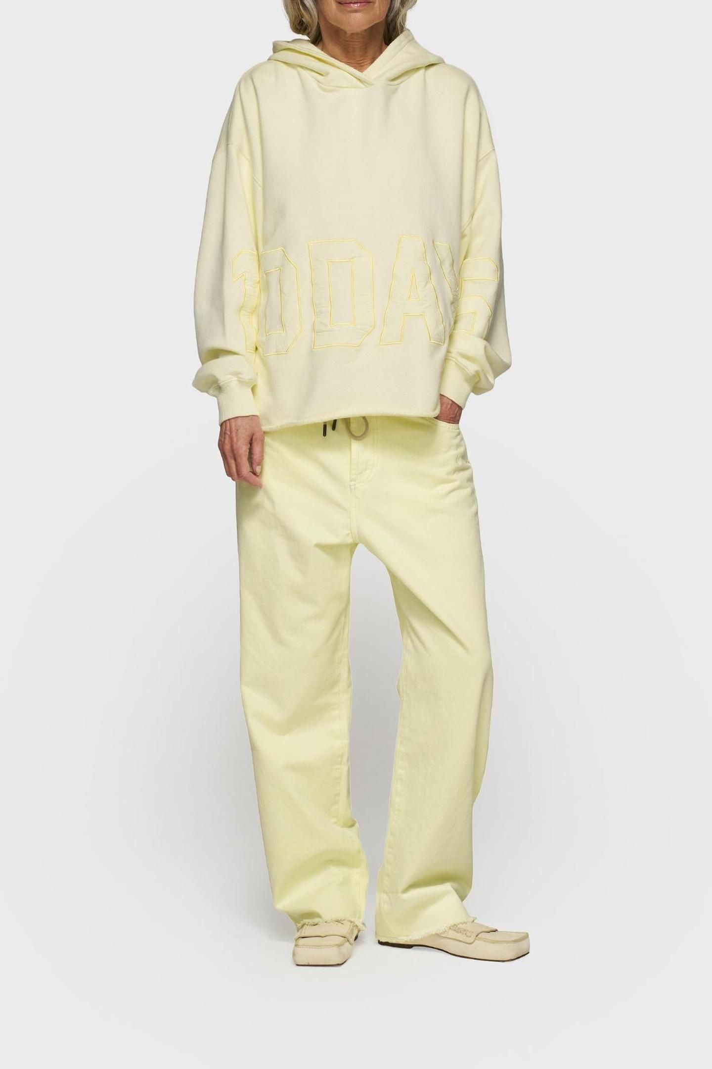 STRAIGHT LEG PANTS TWILL PASTEL YELLOW 2