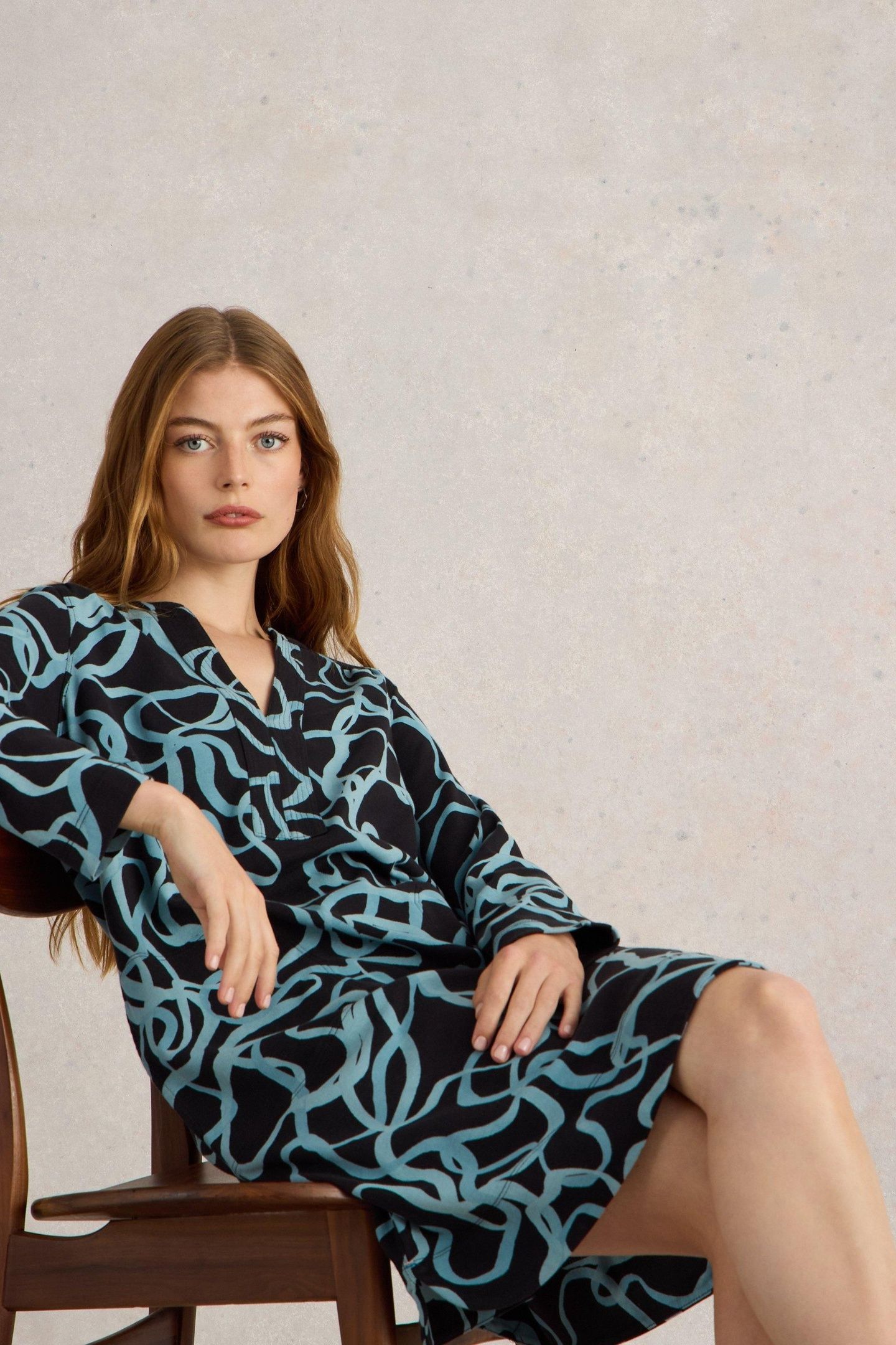 JUNE JERSEY DRESS BLACK PRINT 2