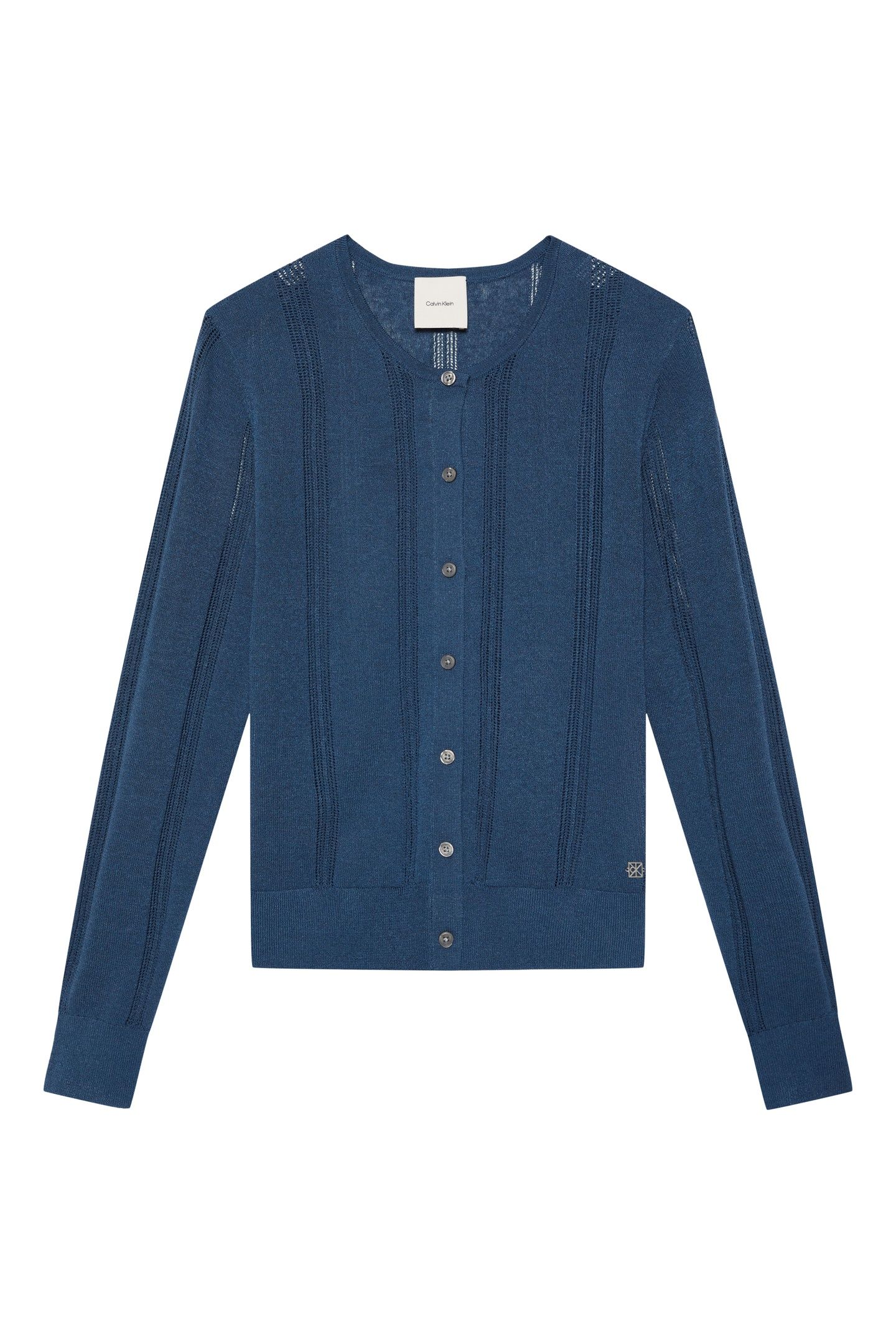 LINEN BLEND CARDIGAN DARK DENIM 4