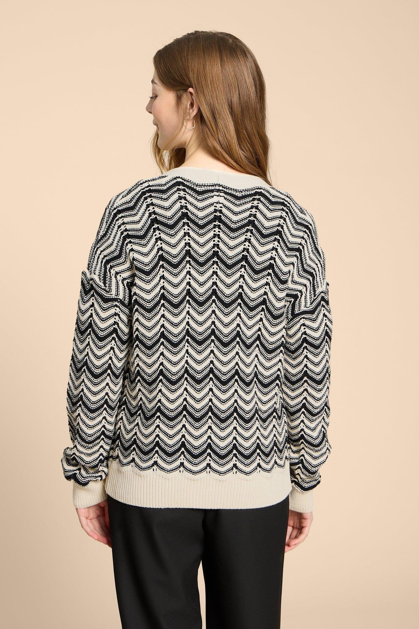 STELLA CHEVRON CARDI WHITE MULTI 4