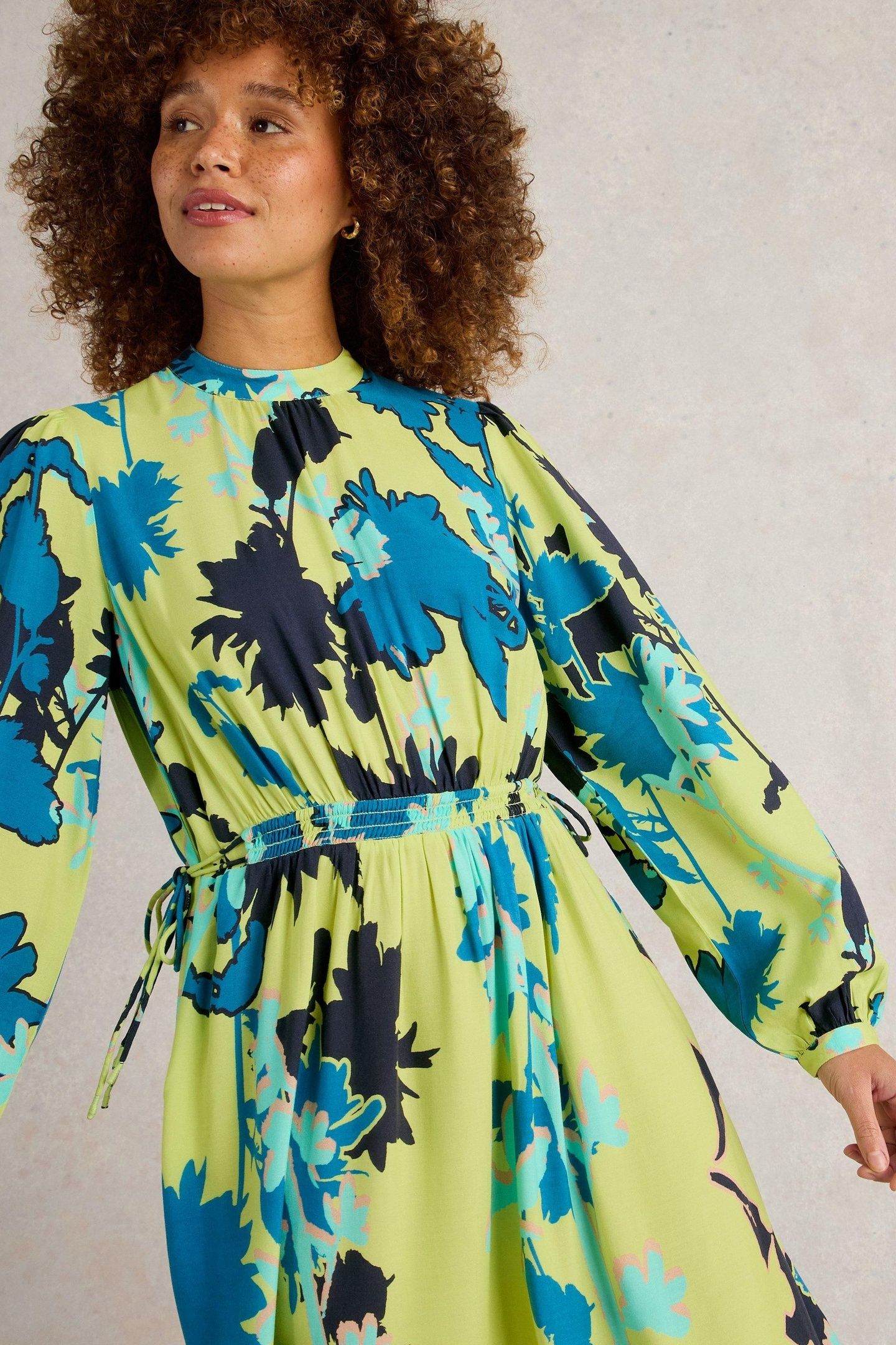 FREYA MIDI DRESS GREEN PRINT 2