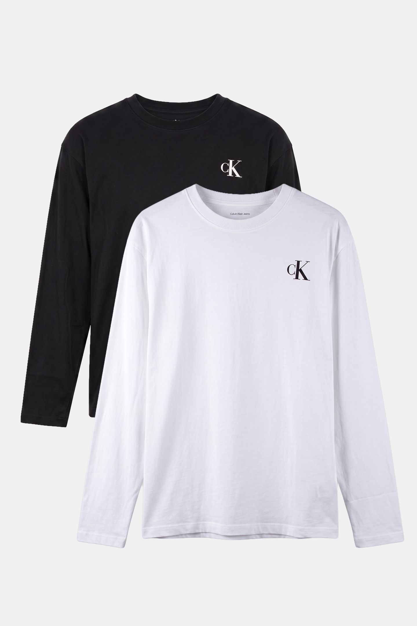 BOYS CHEST MONOLOGO LONG SLEEVE T-SHIRT BRIGHT WHITE/BLACK 1