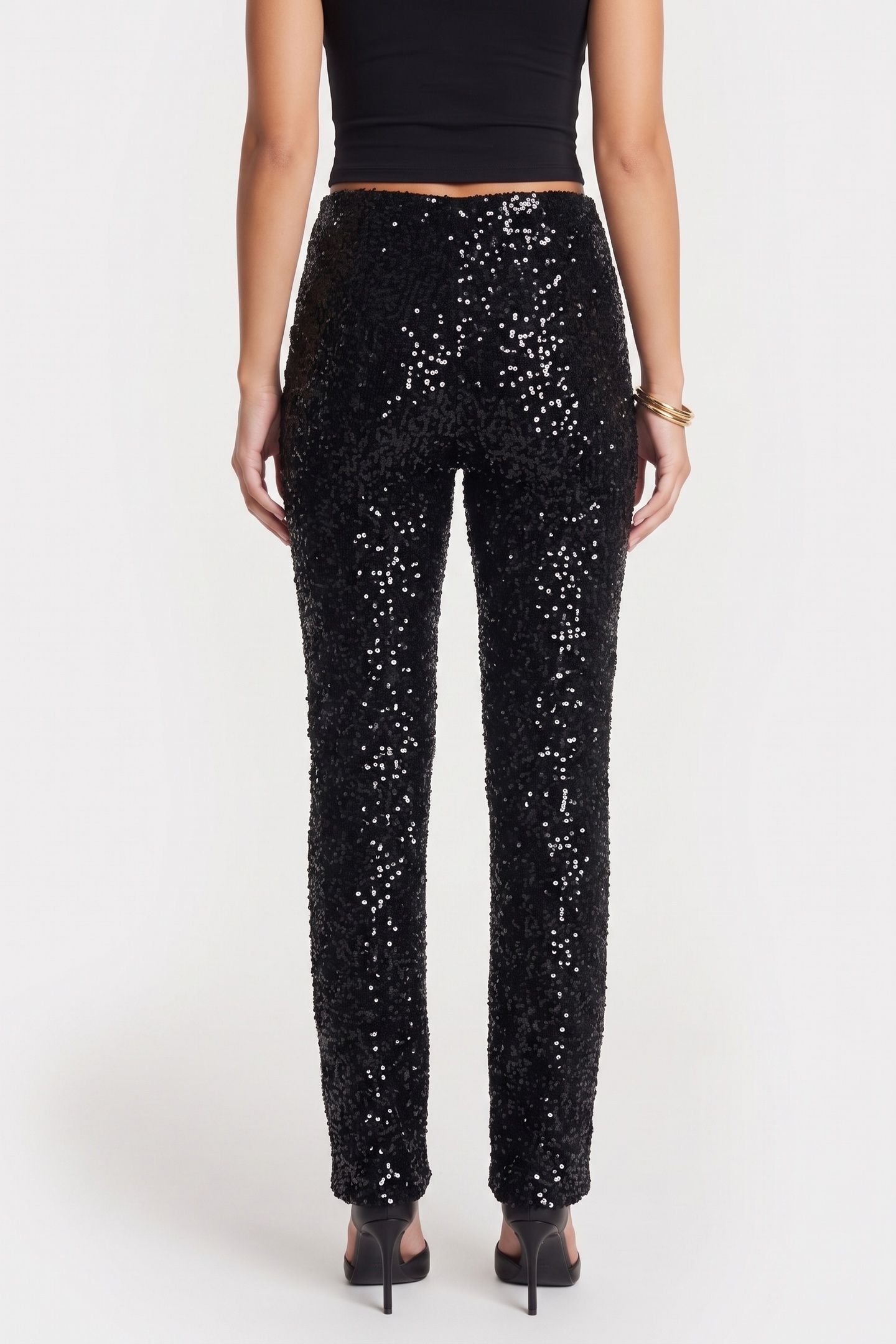 EEVIA SEQUINS TROUSERS BLACK 2