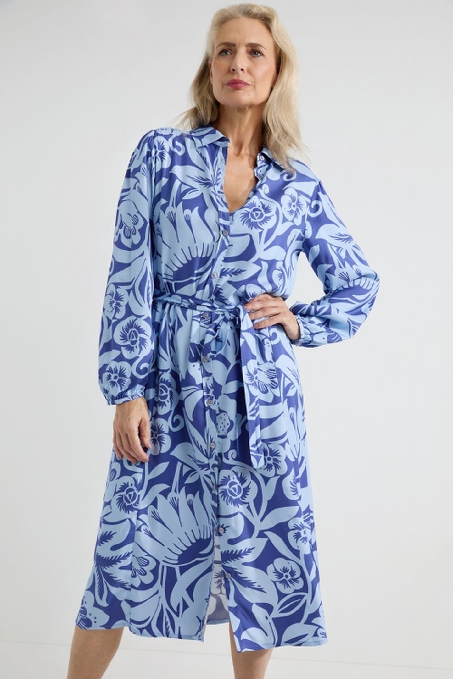 AMIRA DRESS OCEAN BLUE PRINT 3