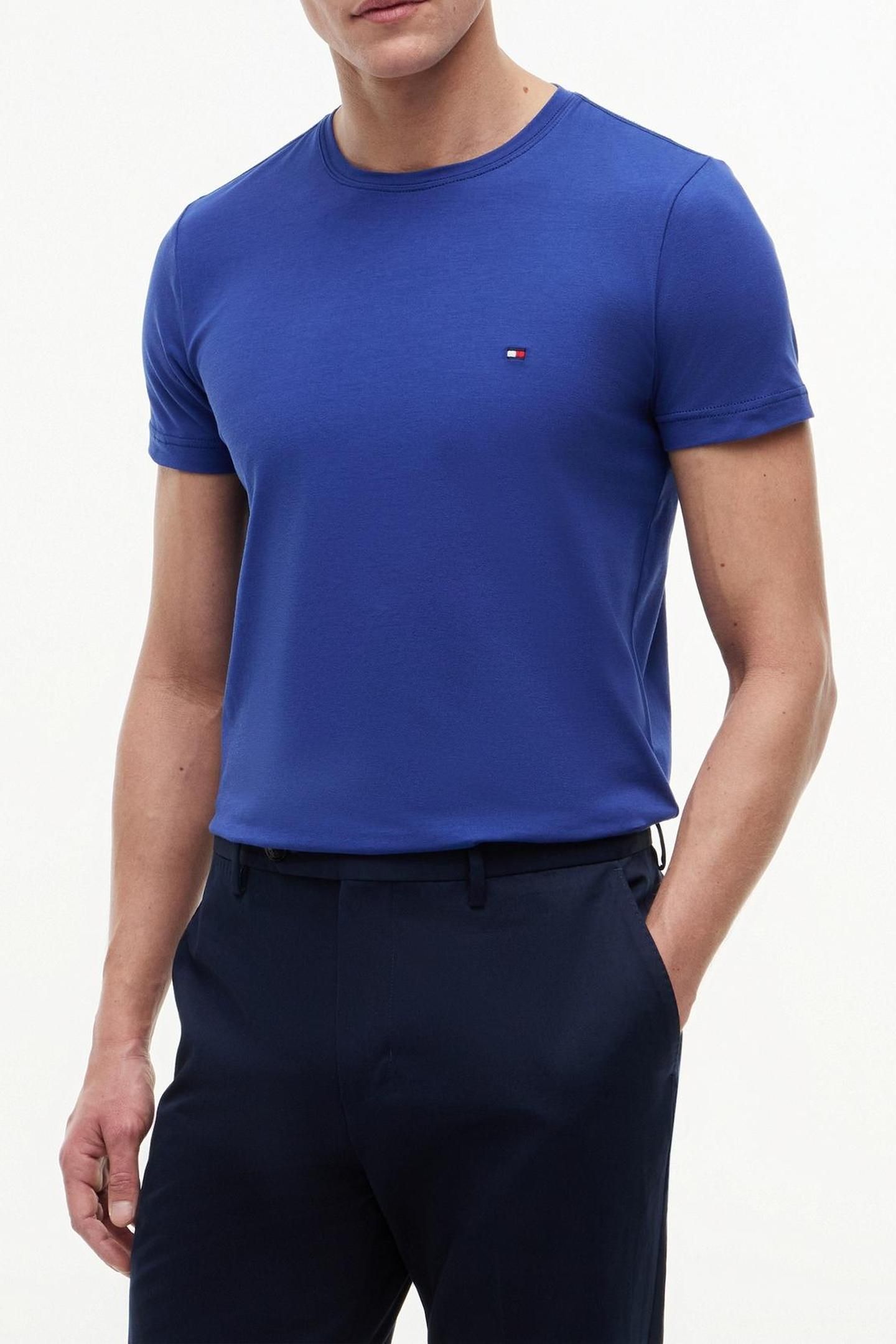 STRETCH SLIM FIT TEE PIGMENT BLUE 1