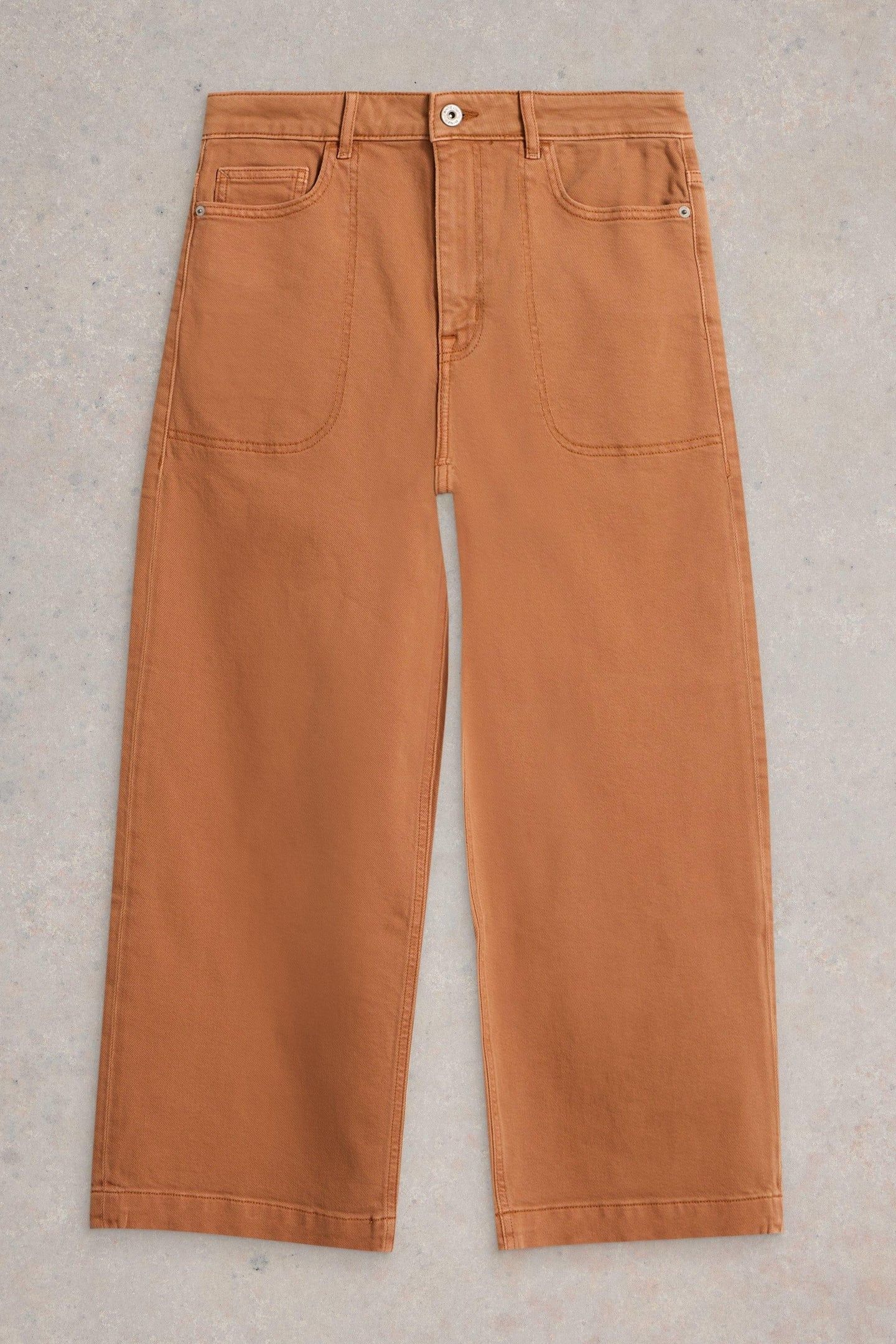 TIA WIDE LEG CROP JEAN DARK TAN 4