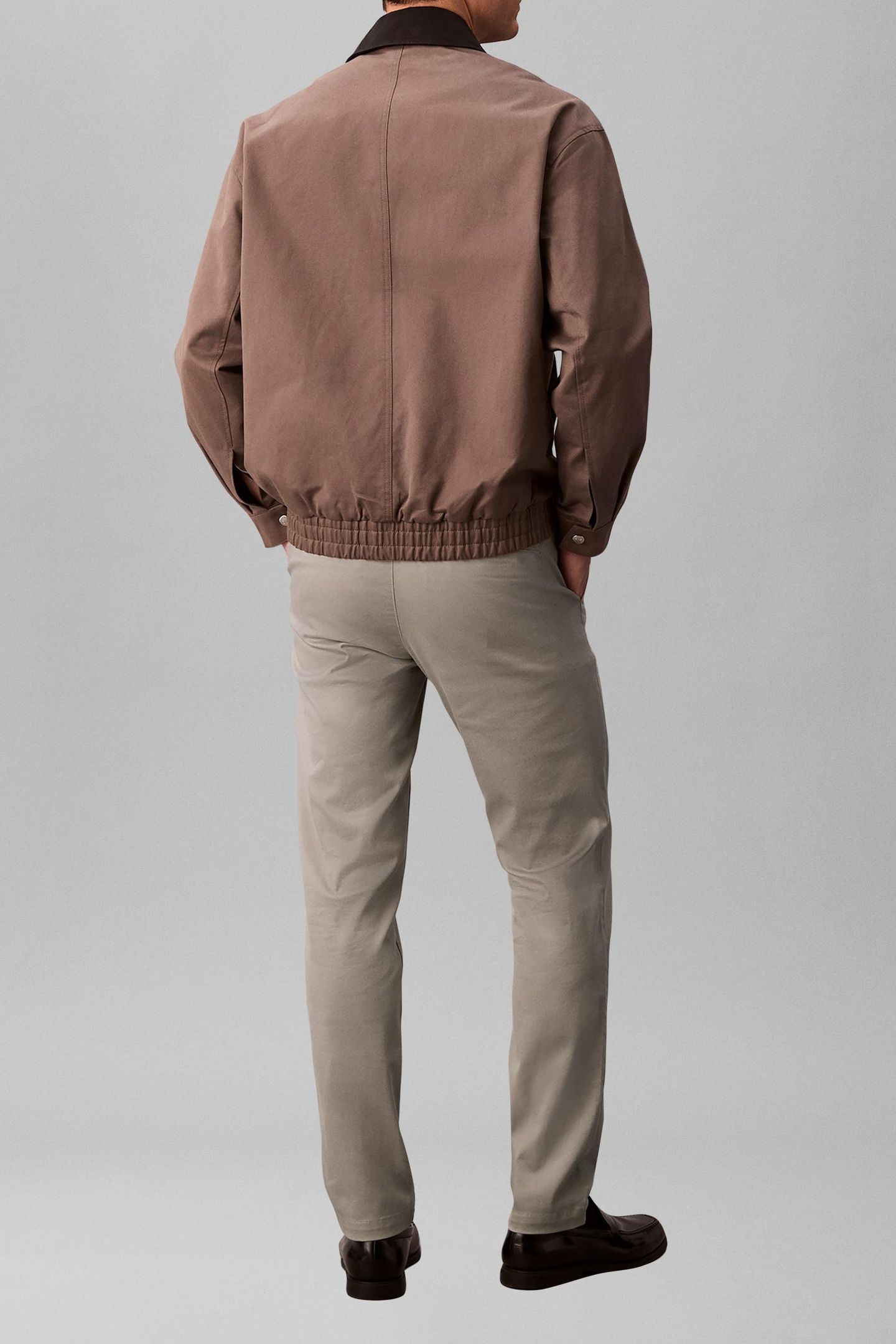 SLIM REFINED COTTON STRETCH PANTS VINTAGE KHAKI 2