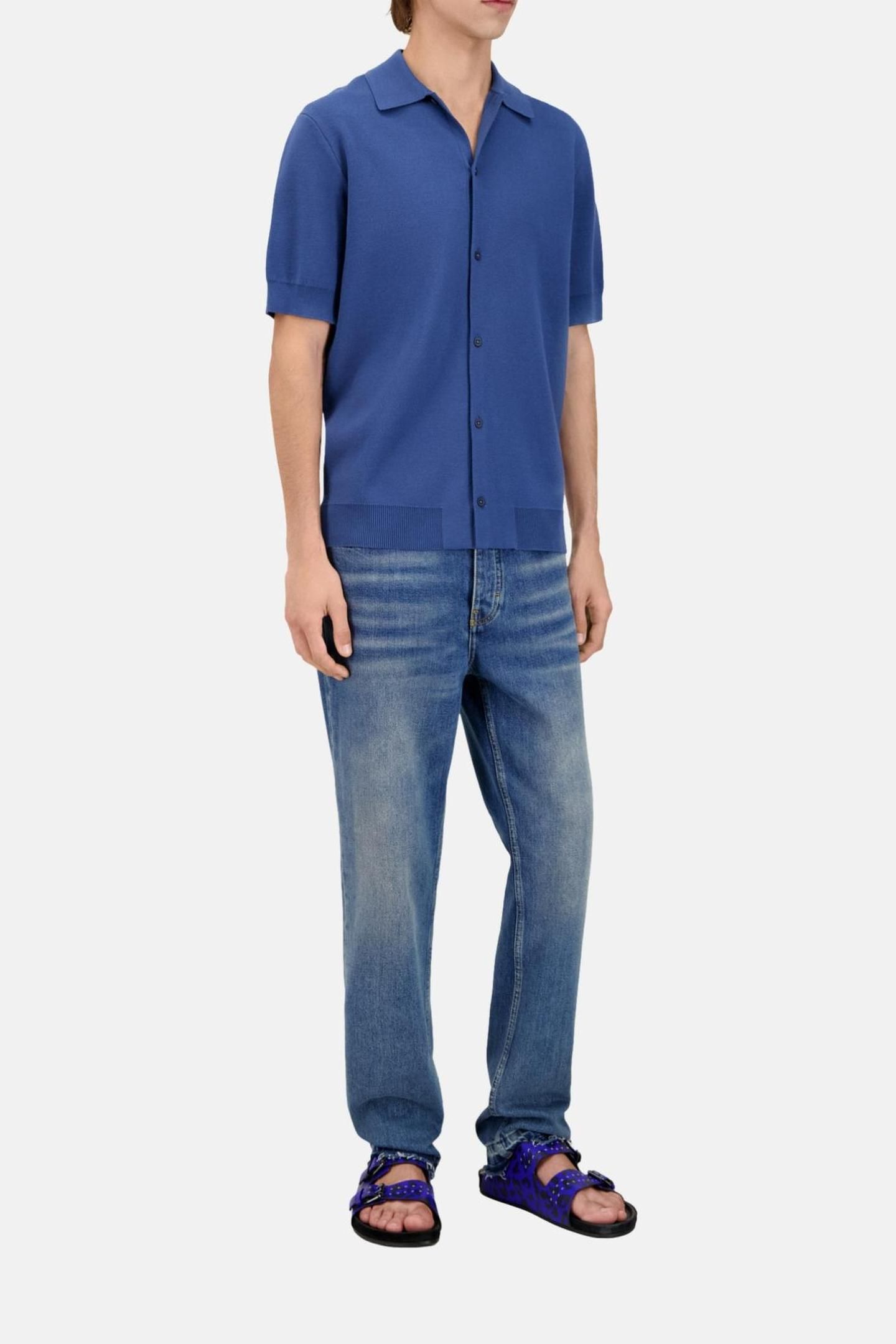 SHORT-SLEEVED CARDIGAN MIDDLE NAVY 3