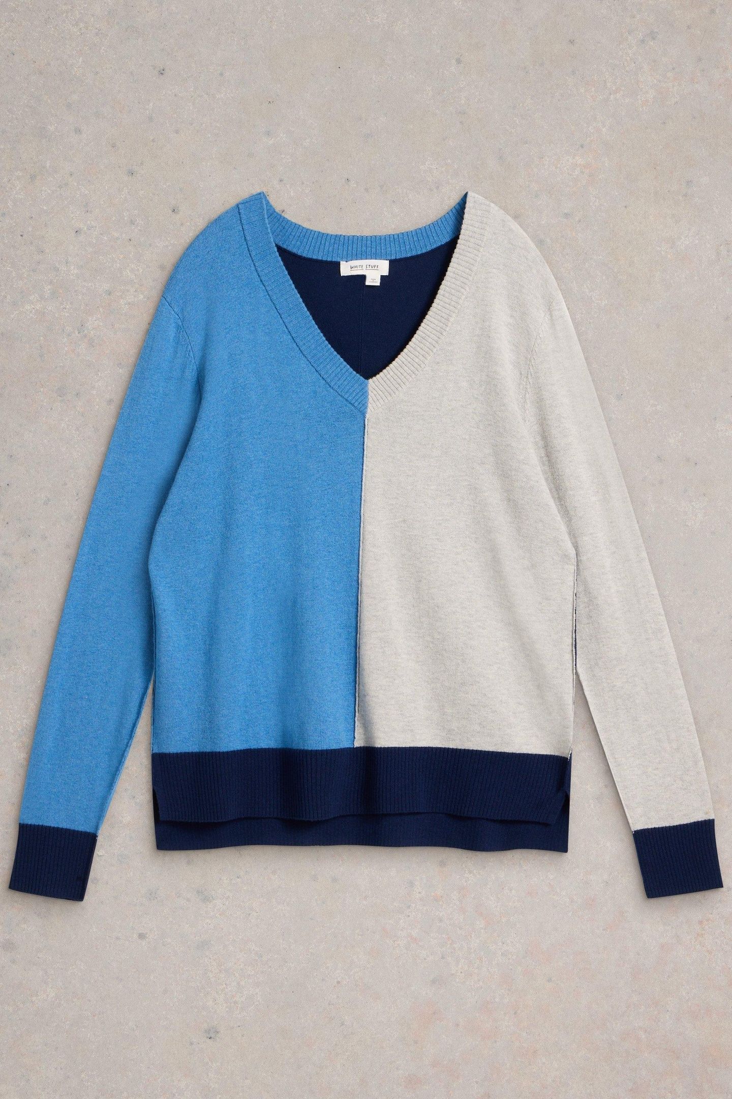 MAGGIE V NECK JUMPER BLUE MULTI 4