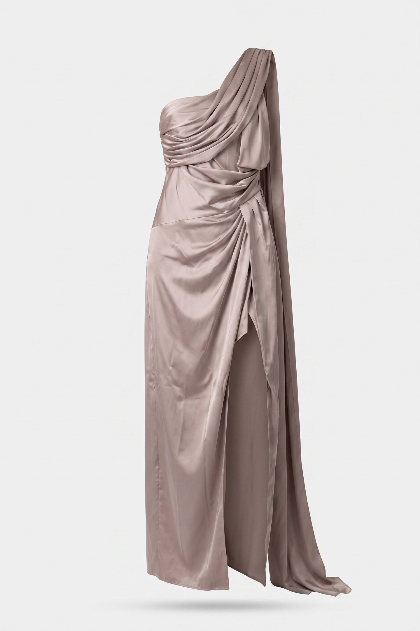 ARETHA DRAPED LONG D VELVET TAUPE 3