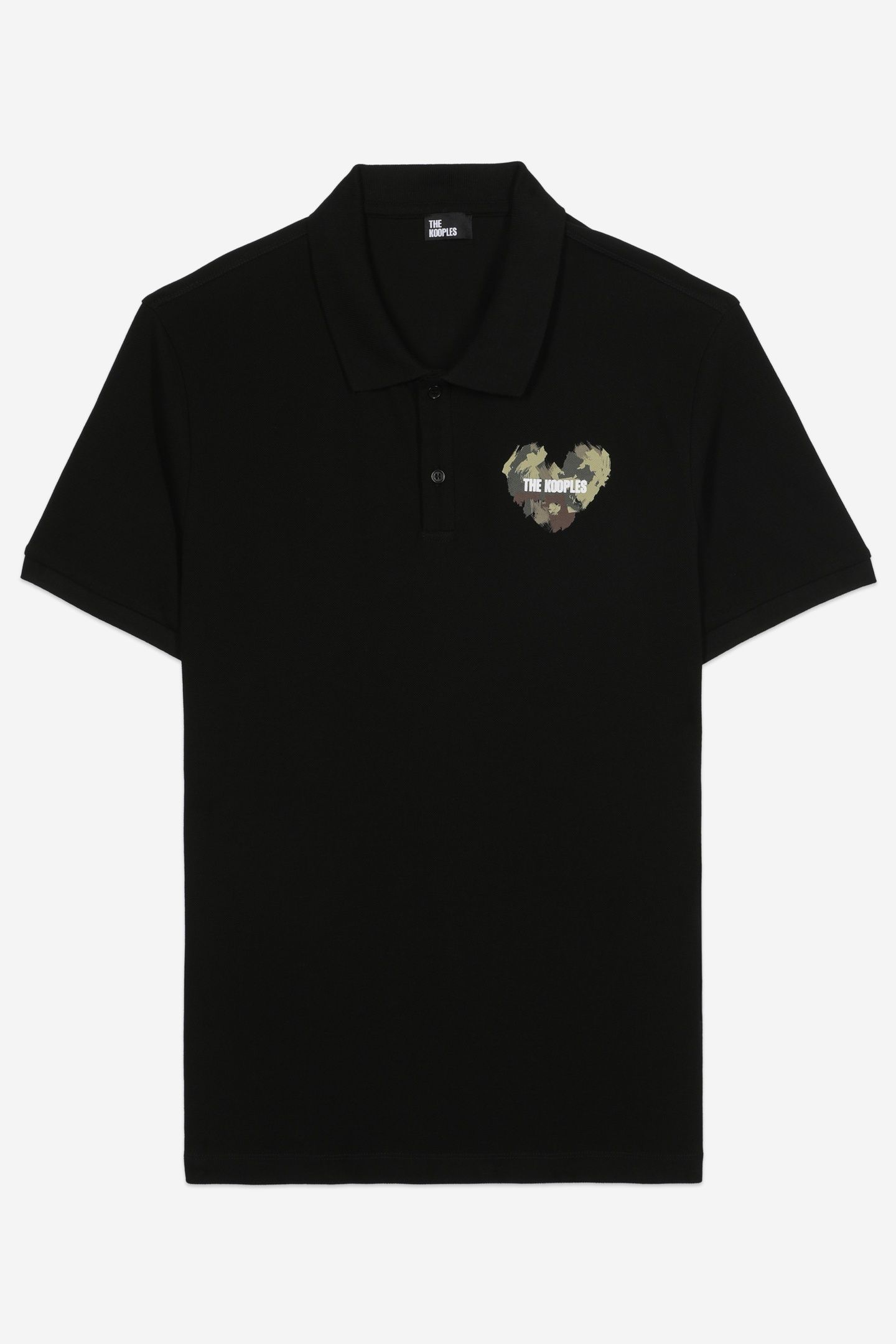 POLO WITH CAMO HEART PRINT BLACK 4