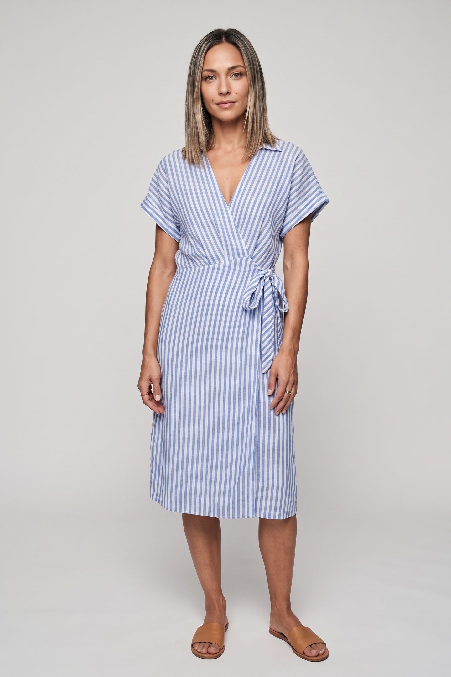 FRANCA WRAP DRESS BLUE 1