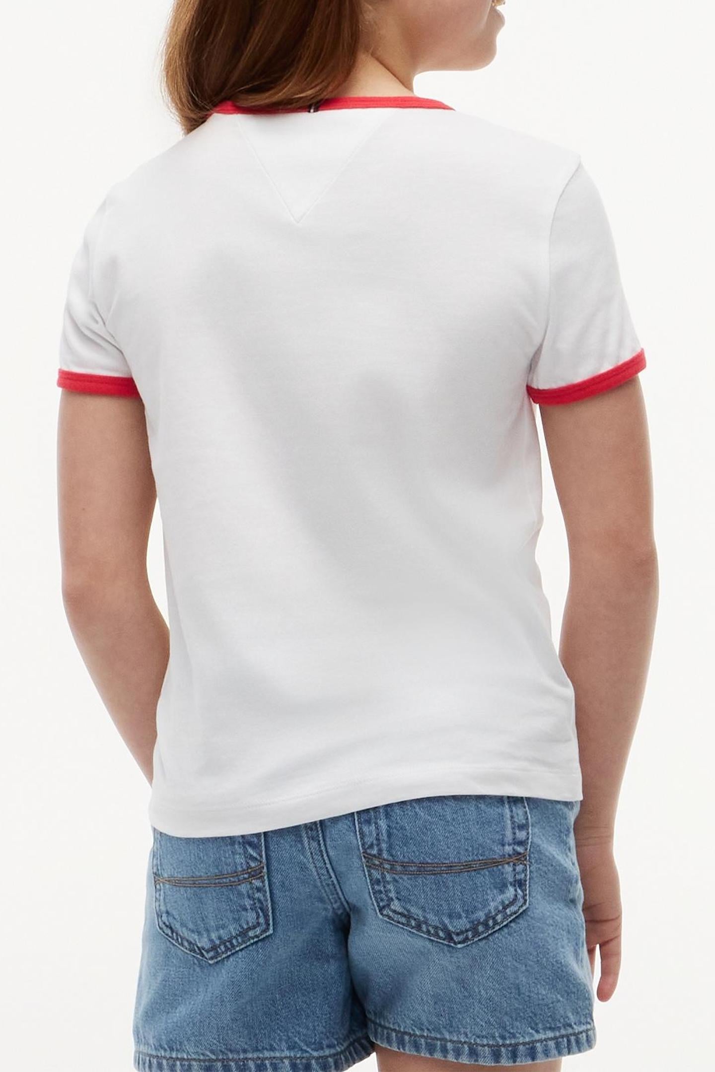 GIRLS WAVY FLAG RINGER TEE WHITE 2