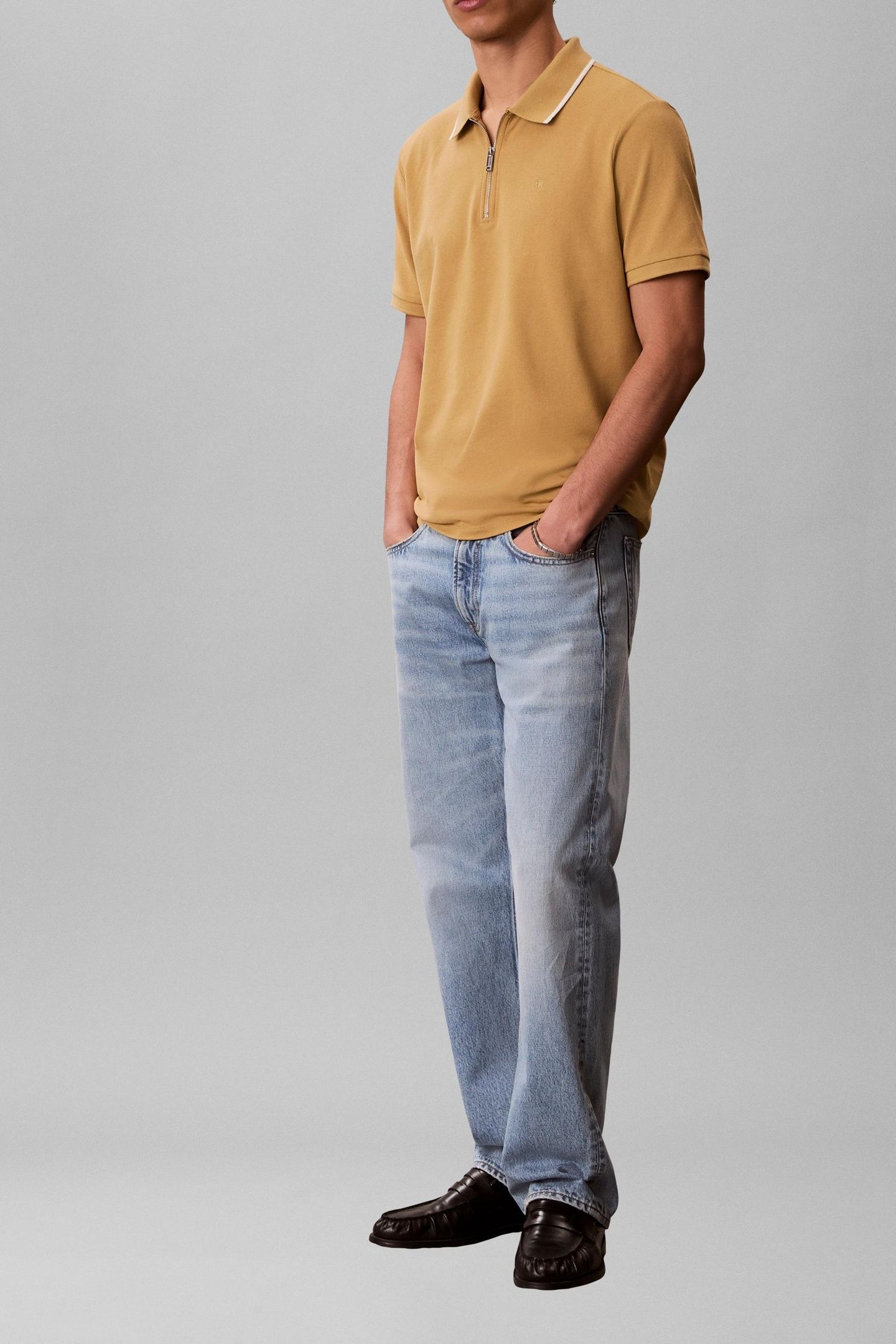 SS TIPPED ZIP PIQUE POLO ANTELOPE 5
